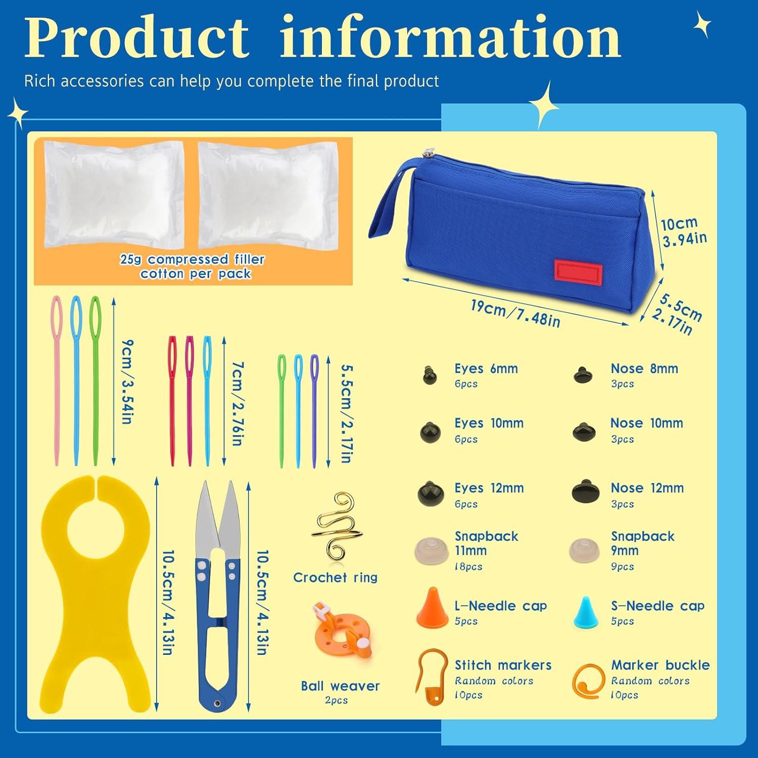 Kit de Ganchillos Pnytty 109 Piezas Ergonómicos y Accesorios