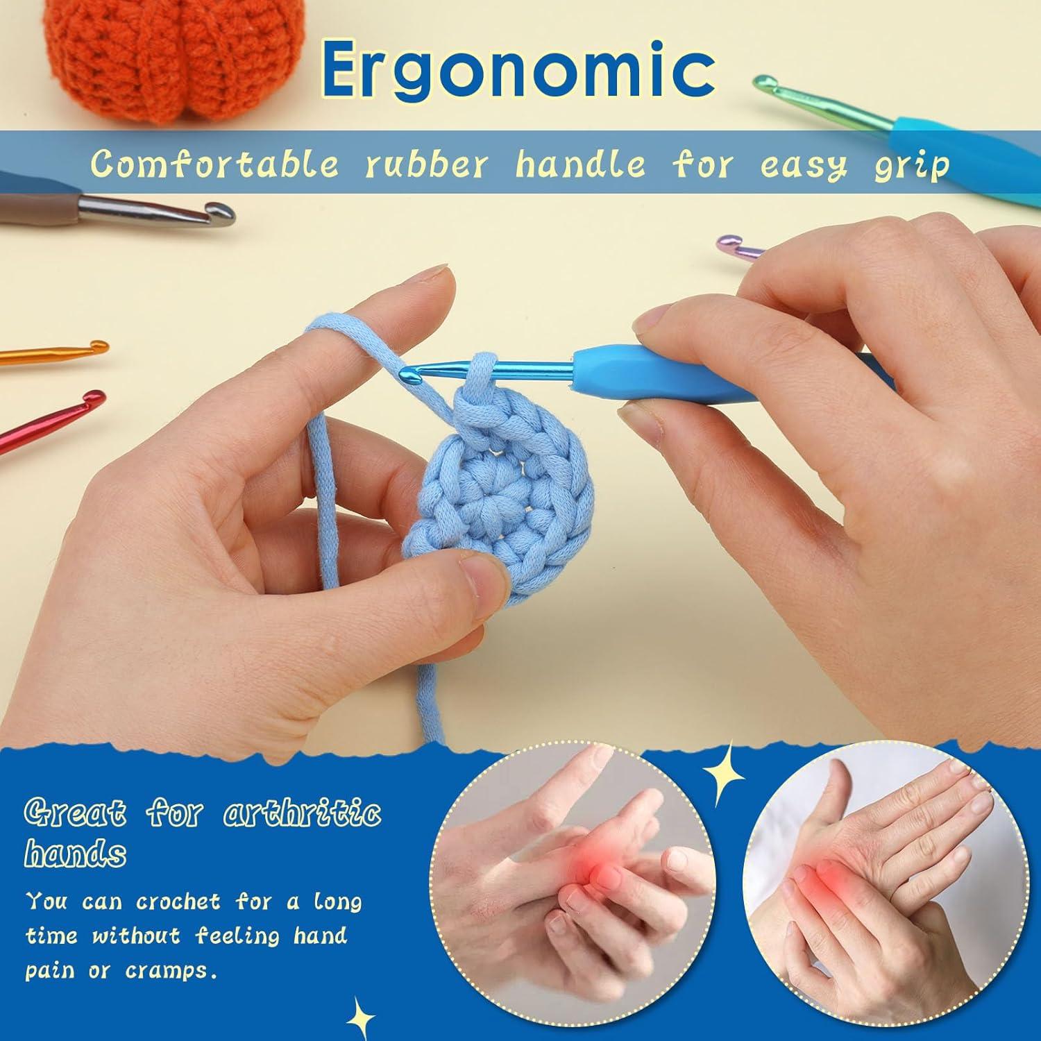 Kit de Ganchillos Pnytty 109 Piezas Ergonómicos y Accesorios