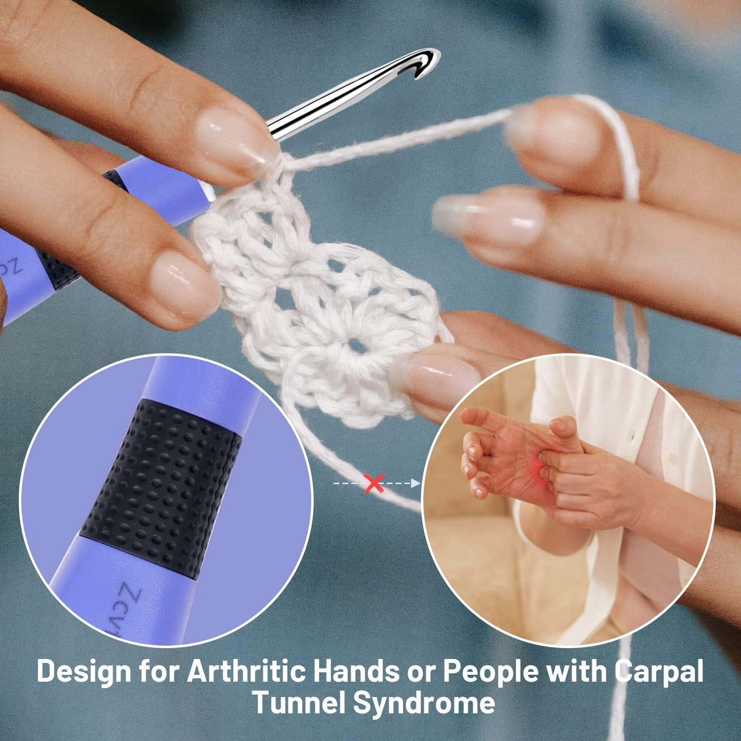 Conjunto de Ganchos de Crochet Zcvtbye con Luz LED y Contador