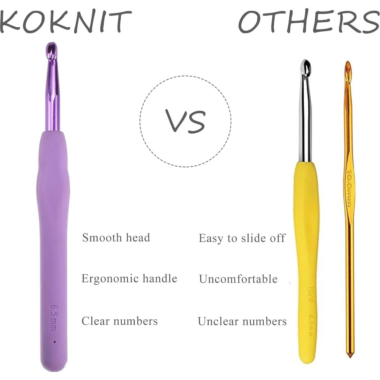 Juego de Ganchos de Crochet KOKNIT 12 Piezas Ergonómico