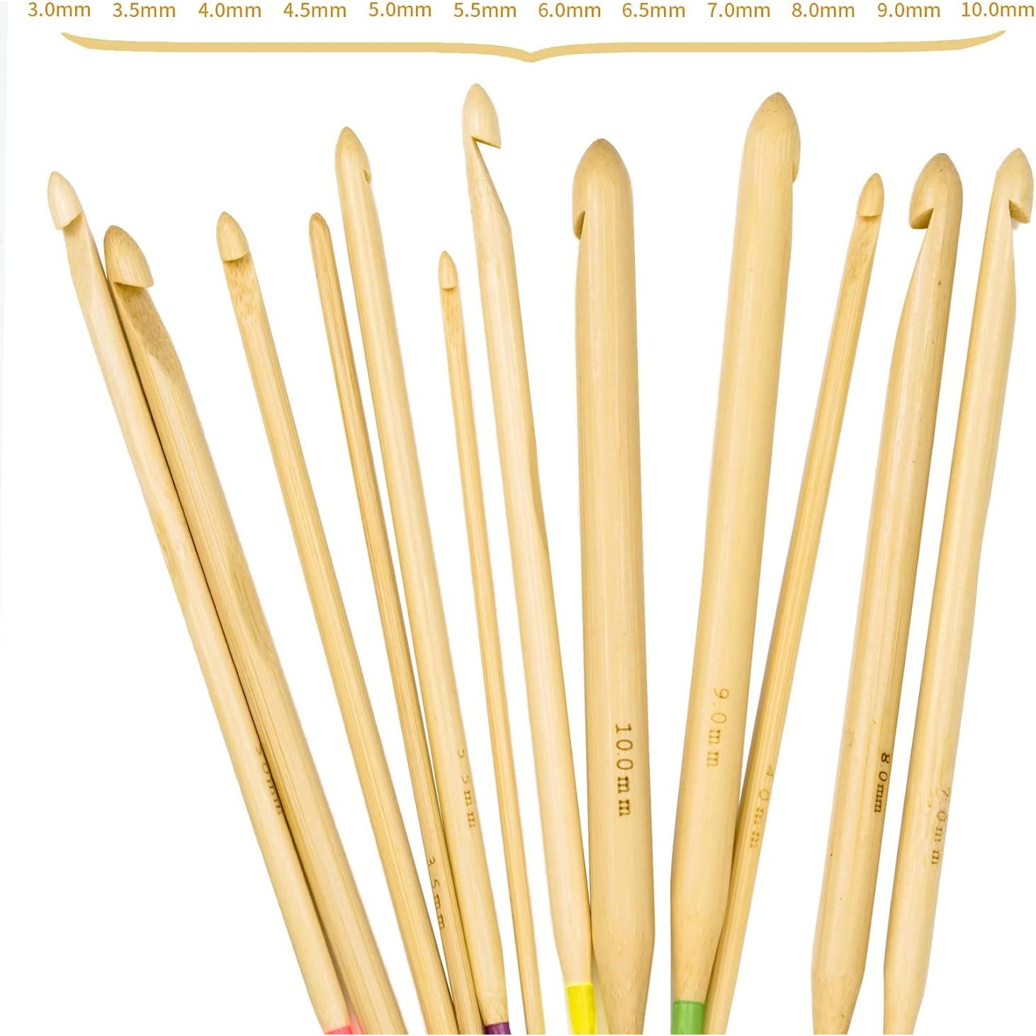 Kit de Ganchillos Tunecinos 23 Piezas Tiggell Bambú y Aluminio