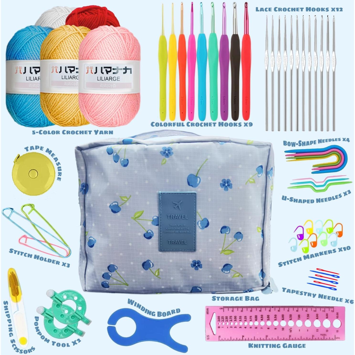 Kit de Crochet ARMINACO para Principiantes - 59 Piezas con Ganchos Ergonómicos