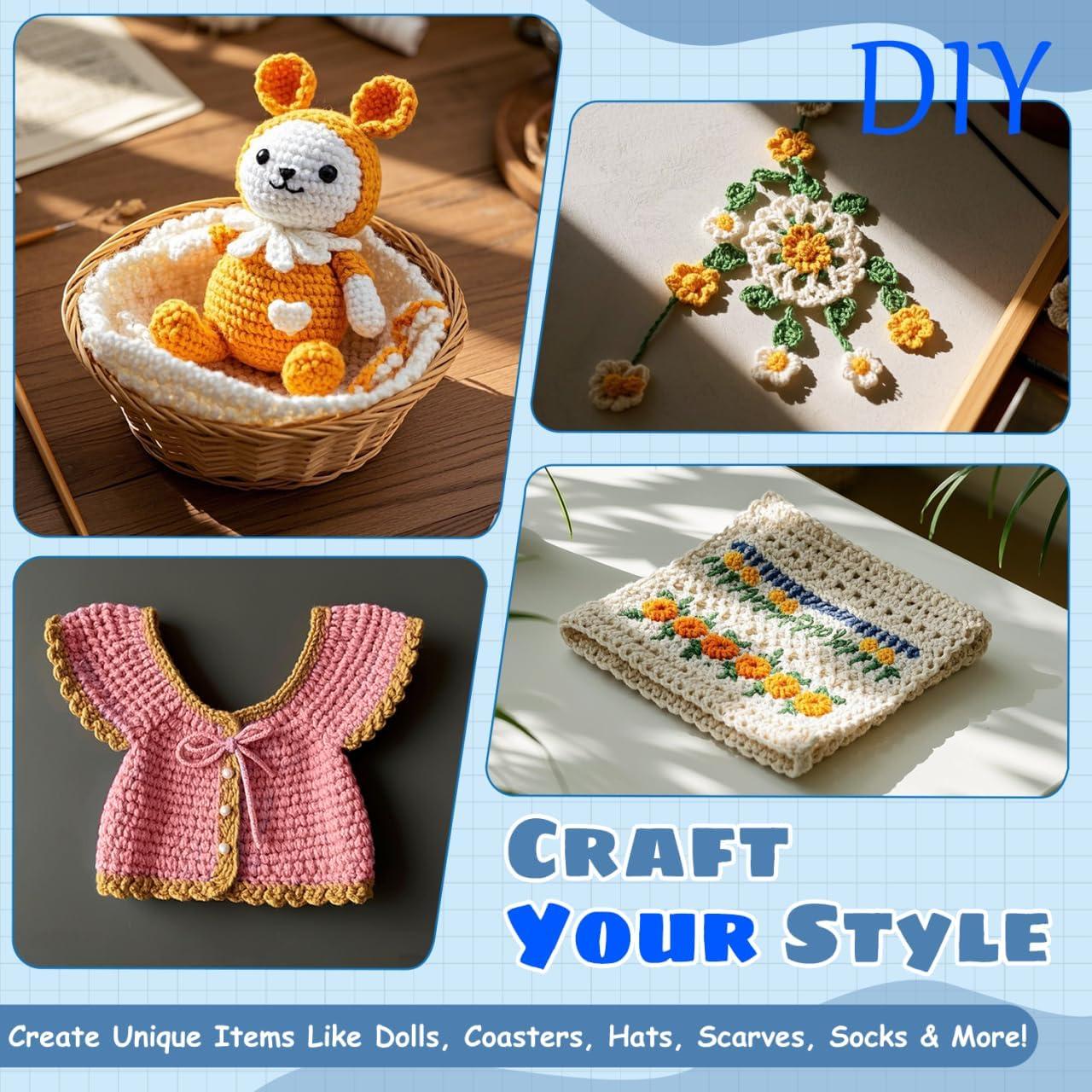 Kit de Crochet ARMINACO para Principiantes - 59 Piezas con Ganchos Ergonómicos