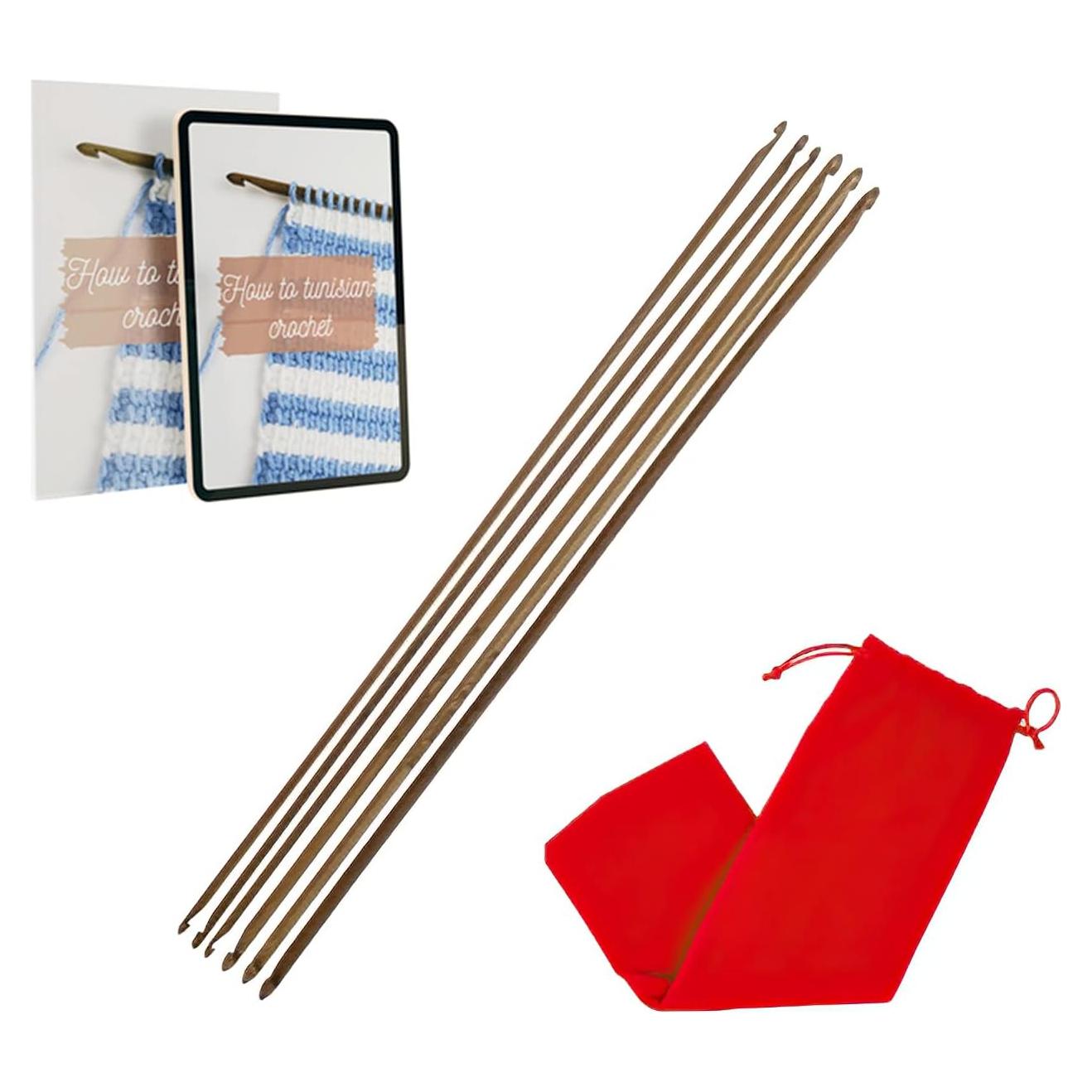 KnitPal Juego de Ganchillos Tunecinos Doble Punta 35cm - 5 Tamaños