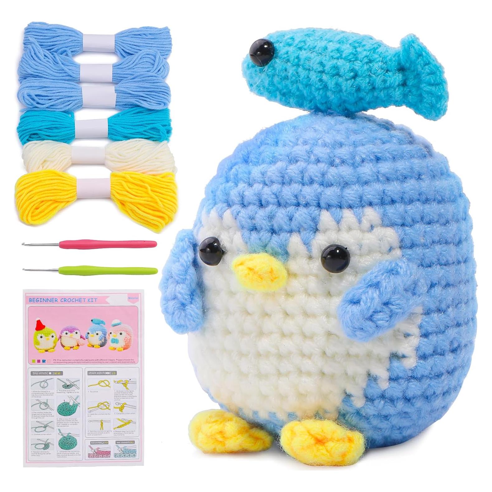 Kit de Crochet IMZAY para Principiantes - Pingüino Azul