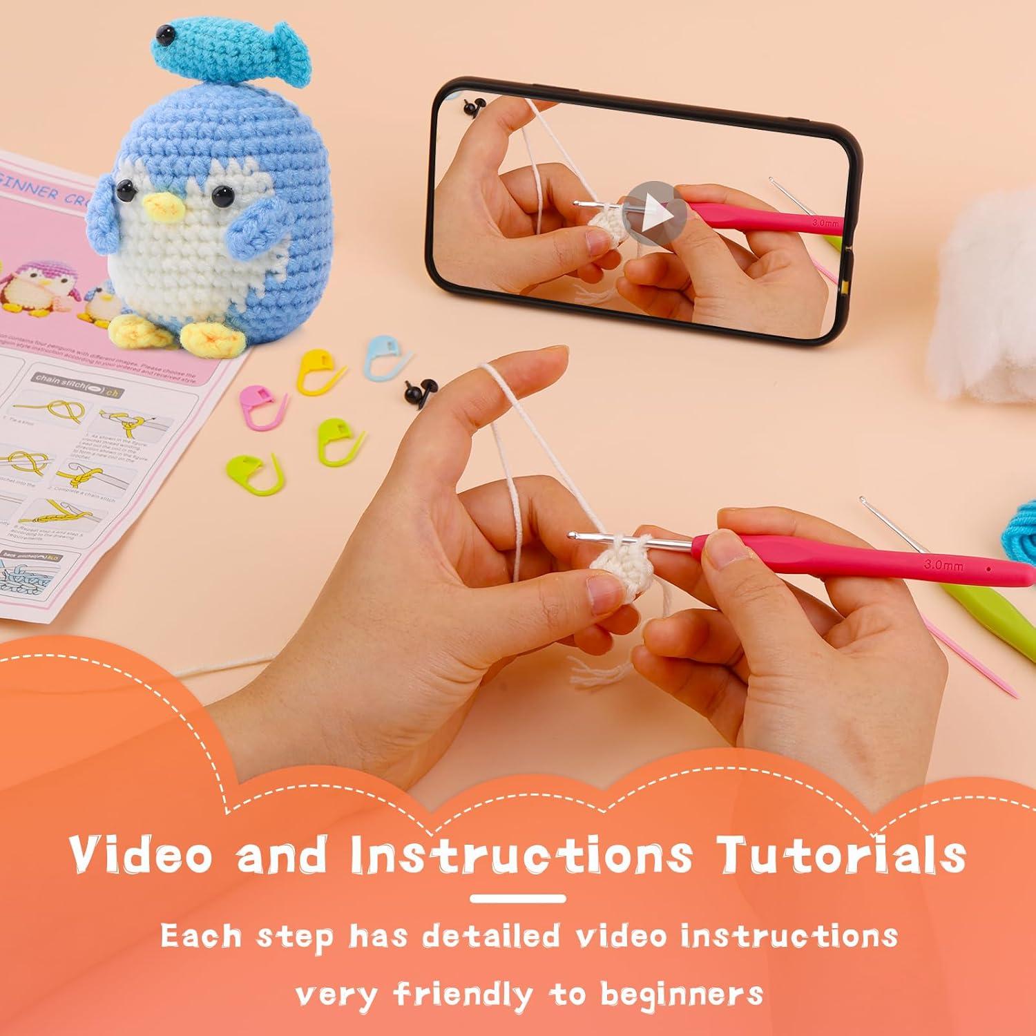 Kit de Crochet IMZAY para Principiantes - Pingüino Azul