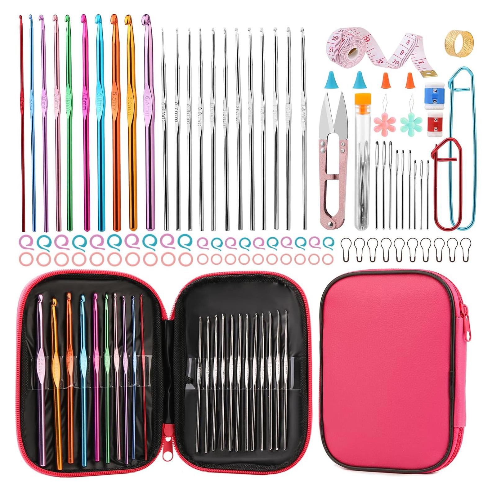 Kit de Ganchillos 96 PCS UzecPk con Bolsa y Accesorios