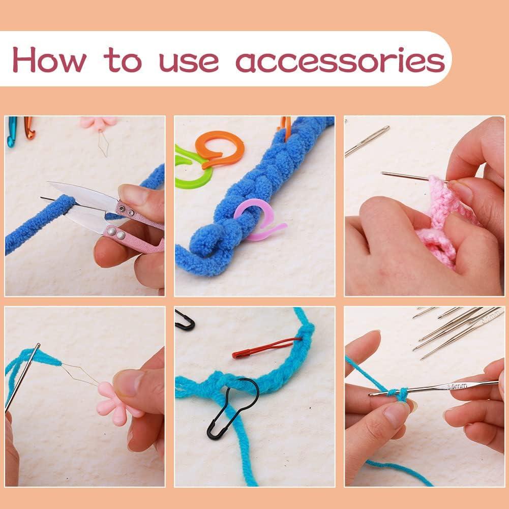 Kit de Ganchillos 96 PCS UzecPk con Bolsa y Accesorios