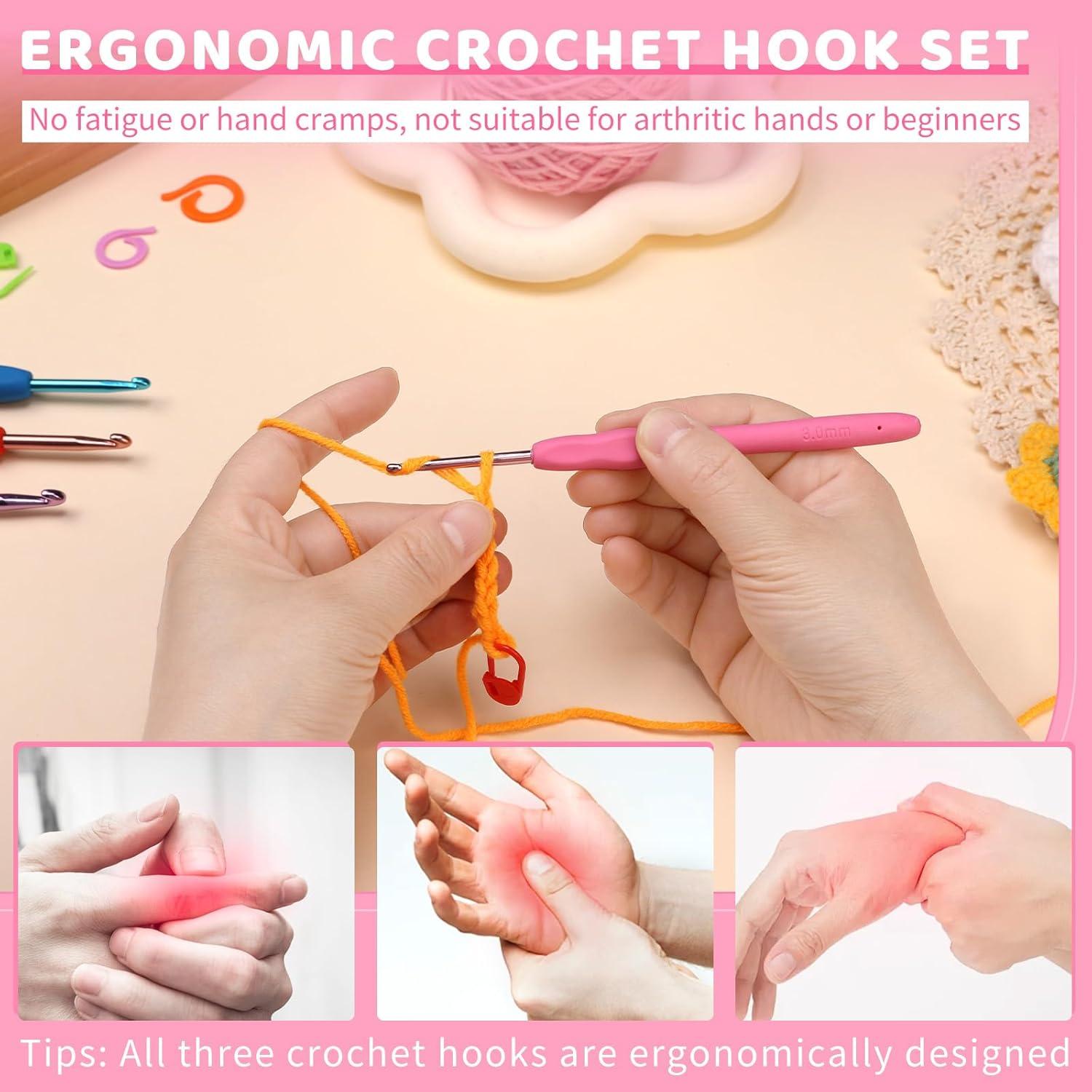 Juego de Ganchillos Yizzvb 87 Piezas Ergonómico Multicolor