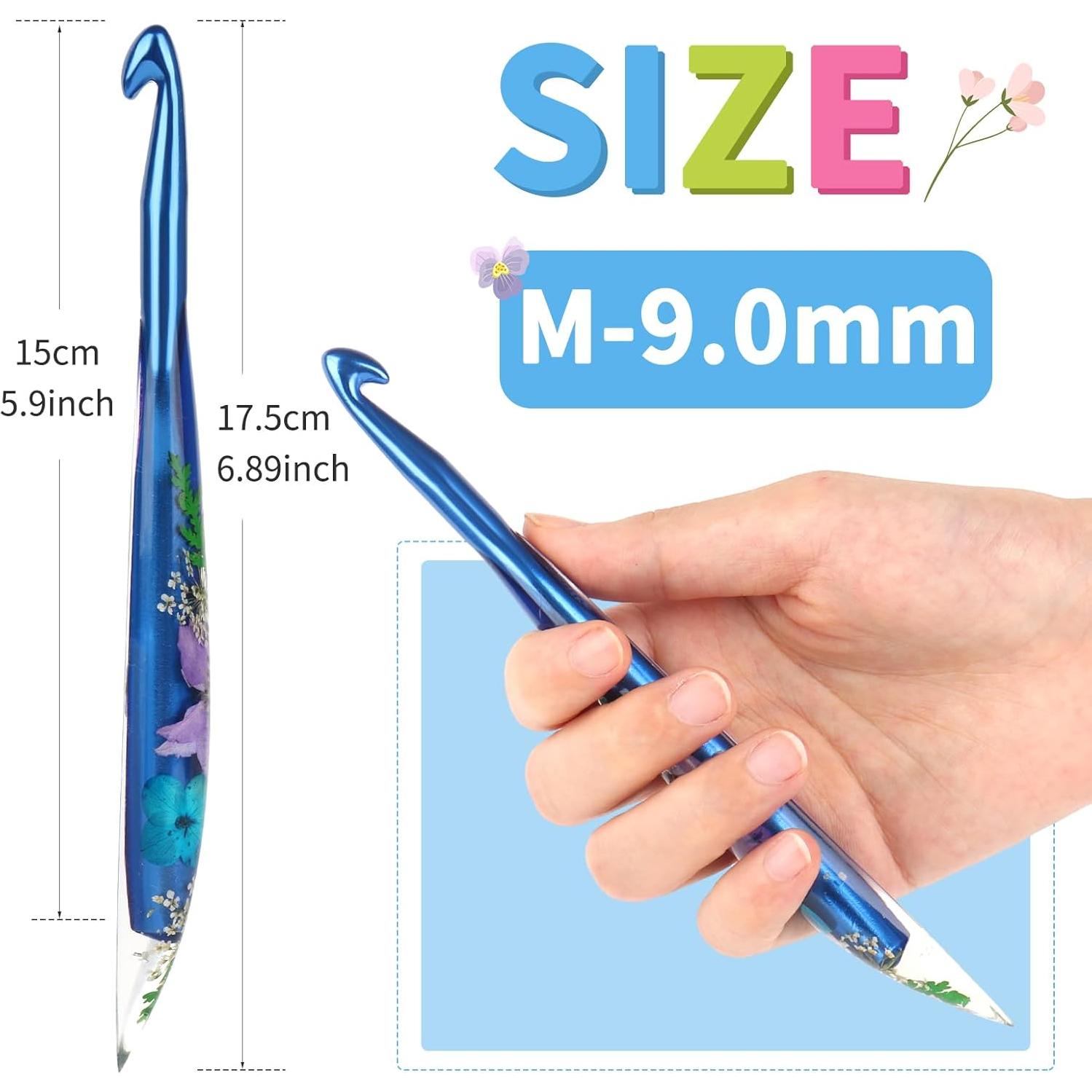 Gancho de Crochet Coopay M-9.0mm Ergonómico Floral