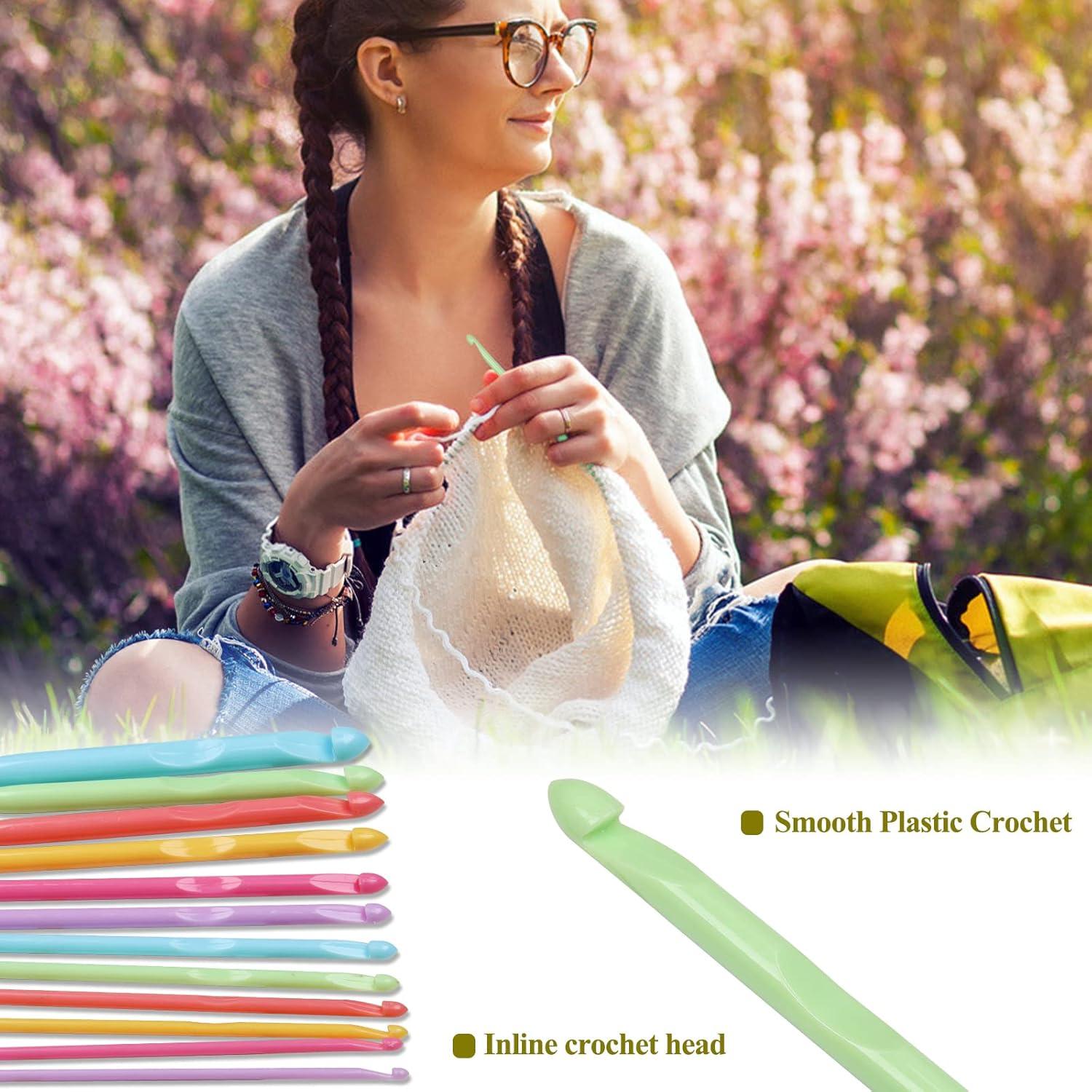 Juego de Agujas de Crochet Tunecino Aeelike 12 Piezas 3.5-12mm