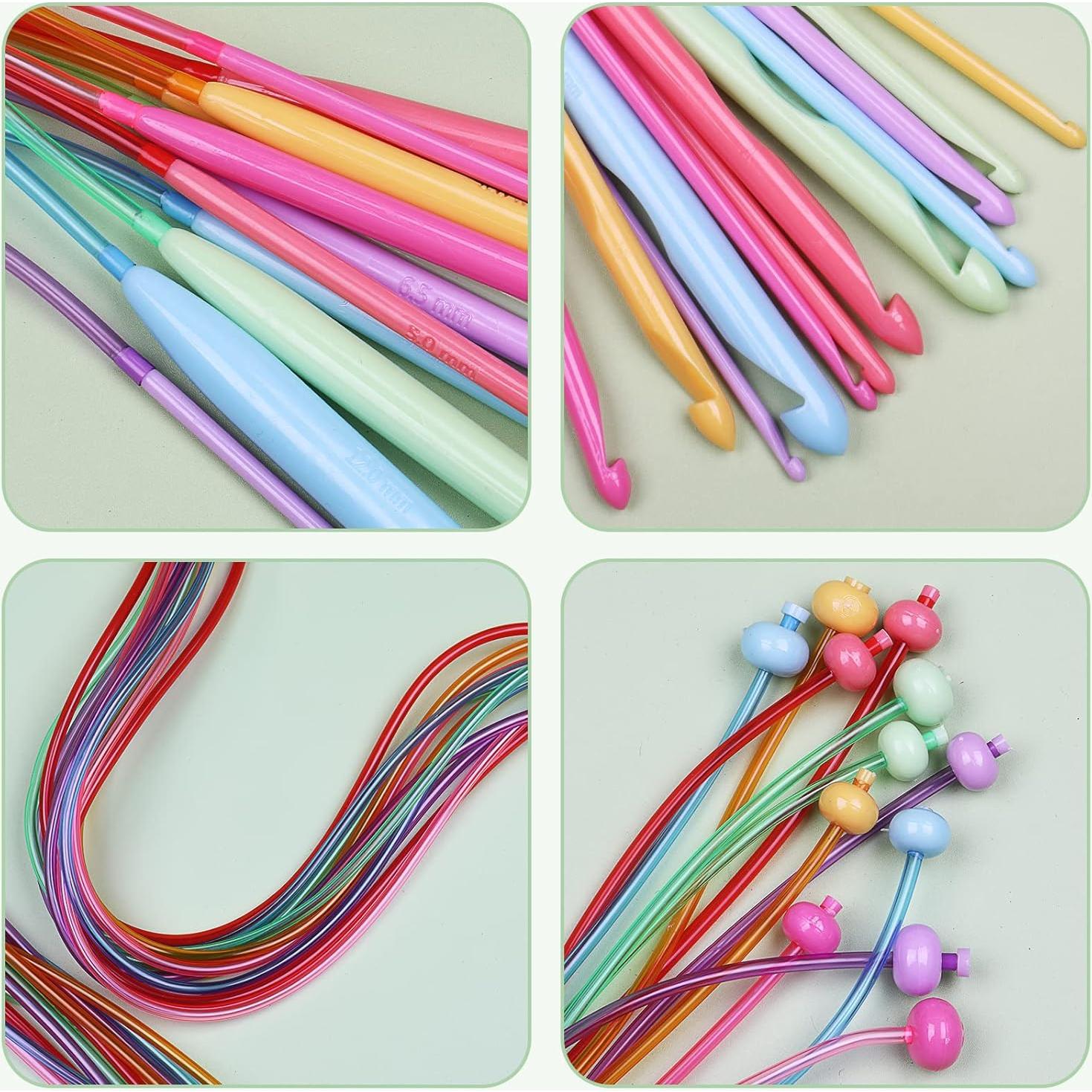 Juego de Agujas de Crochet Tunecino Aeelike 12 Piezas 3.5-12mm