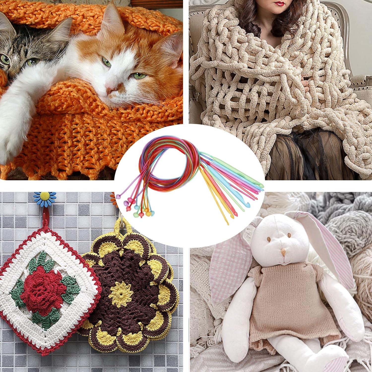 Juego de Agujas de Crochet Tunecino Aeelike 12 Piezas 3.5-12mm