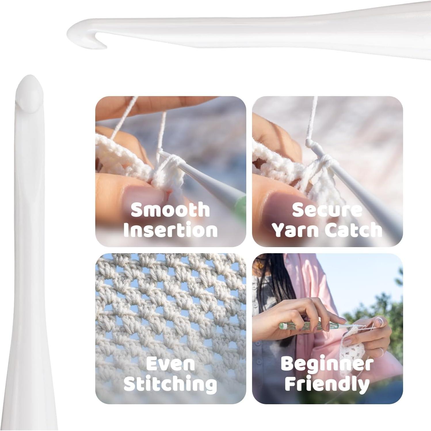 Juego de Ganchillos RUIDI 8 Piezas Ergonomicos con Mango de Plástico