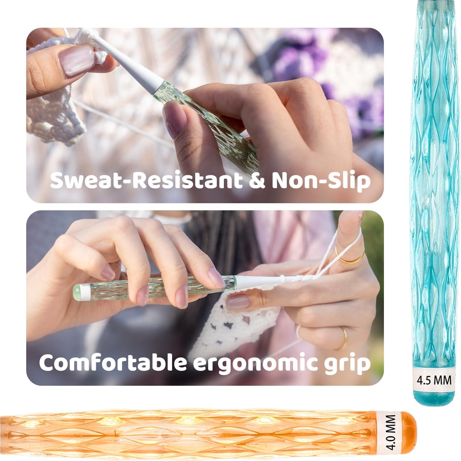 Juego de Ganchillos RUIDI 8 Piezas Ergonomicos con Mango de Plástico