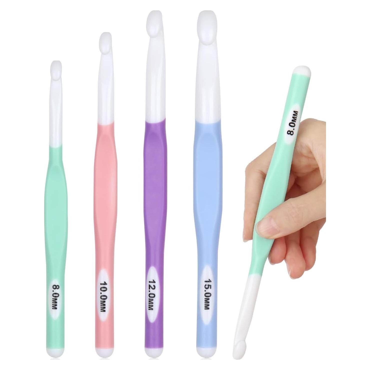 Juego de Ganchos de Crochet Coopay 4 Piezas 8-15 mm