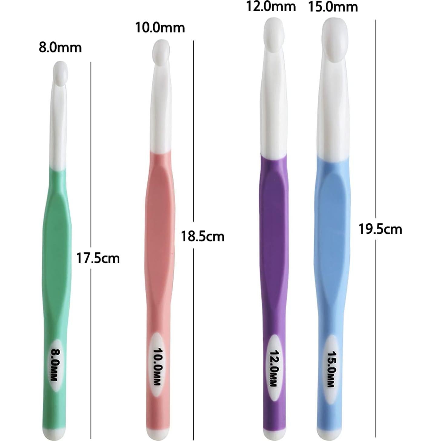 Juego de Ganchos de Crochet Coopay 4 Piezas 8-15 mm