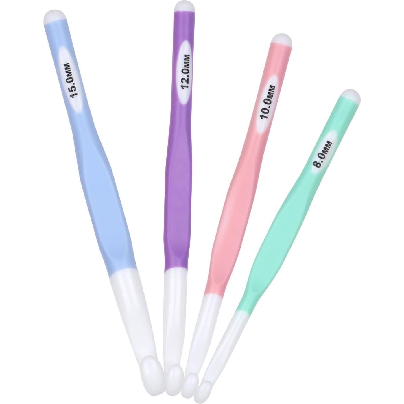 Juego de Ganchos de Crochet Coopay 4 Piezas 8-15 mm