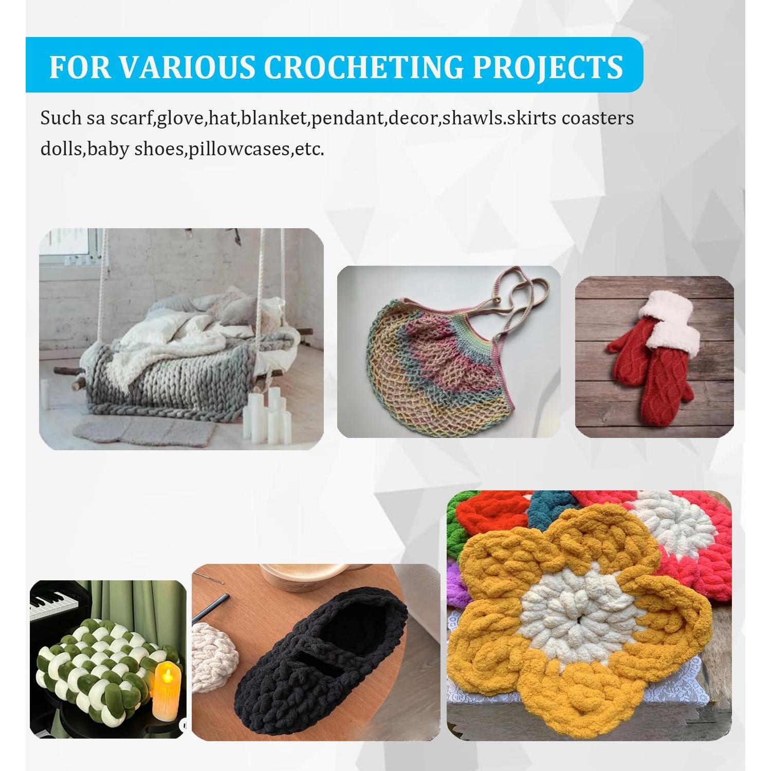 Juego de Ganchos de Crochet Grandes Weabetfu 24PCS 12-25mm