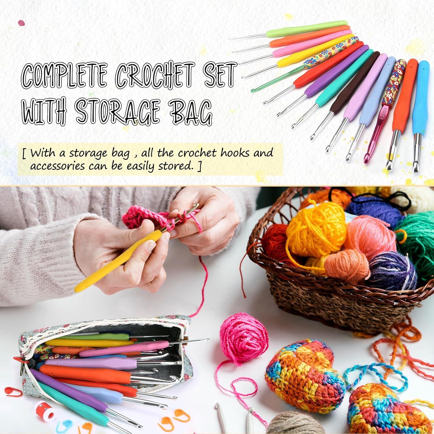 Juego de Ganchillos LIHAO 14 Piezas Ergonomicos para Principiantes