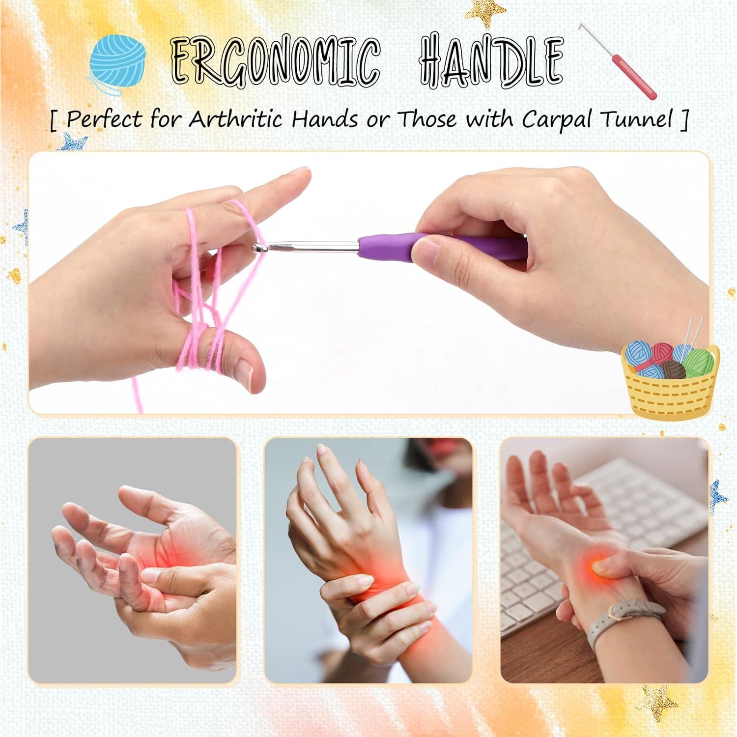 Juego de Ganchillos LIHAO 14 Piezas Ergonomicos para Principiantes