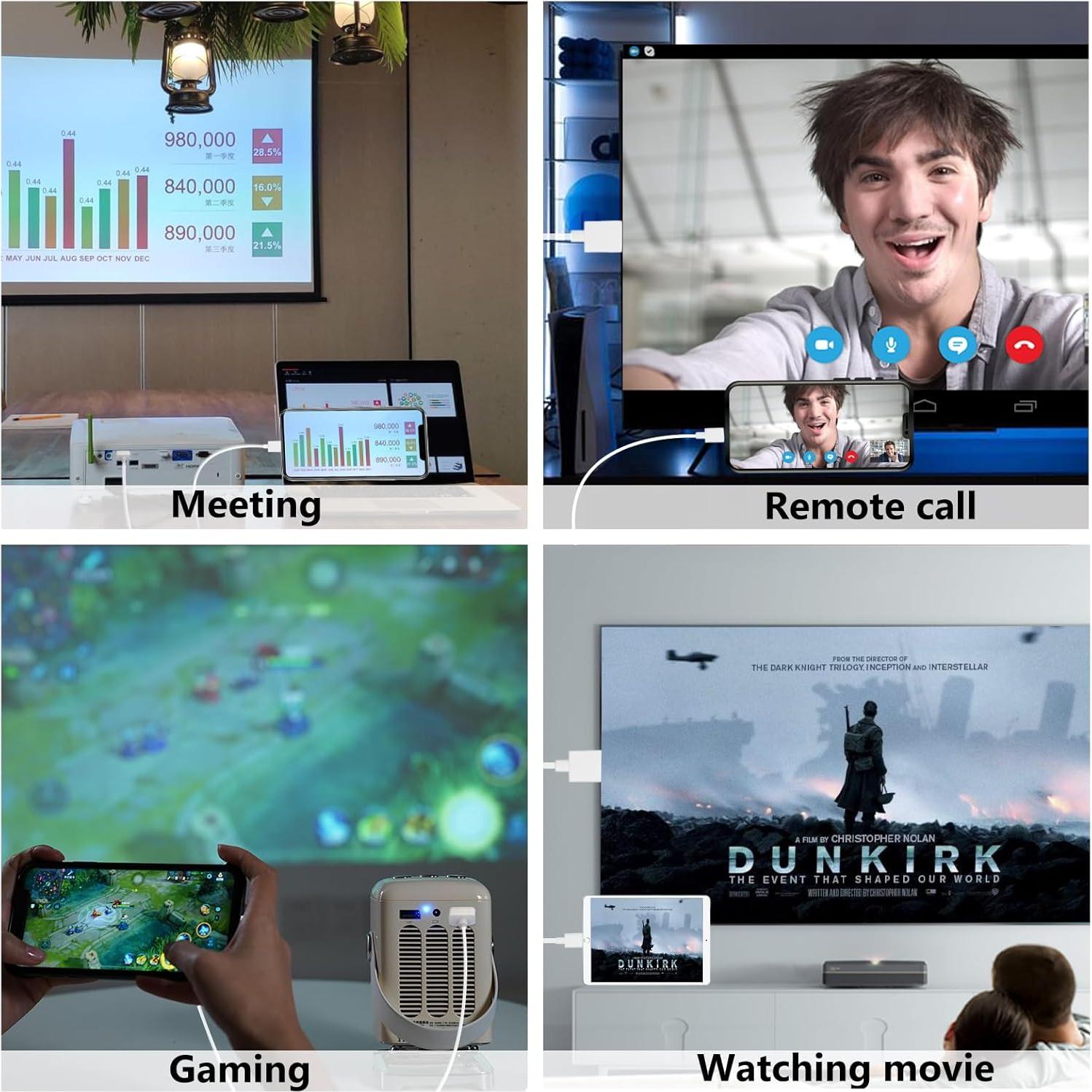 Cable Lightning a HDMI KikoSaka 2.01m 1080P Sin Retrasos