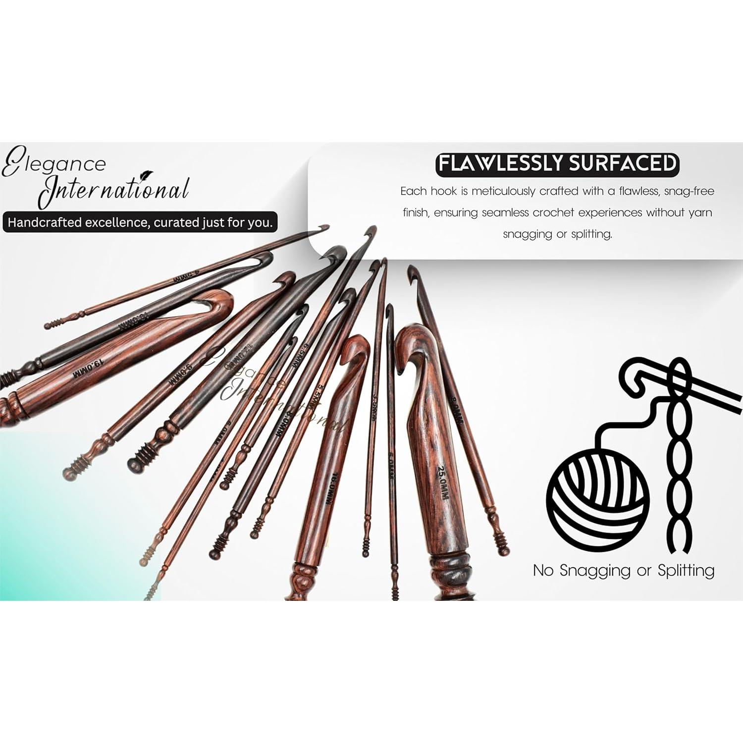 Juego de Ganchillos Ergonomicos Elegance - 15 Piezas 3.5 a 25mm