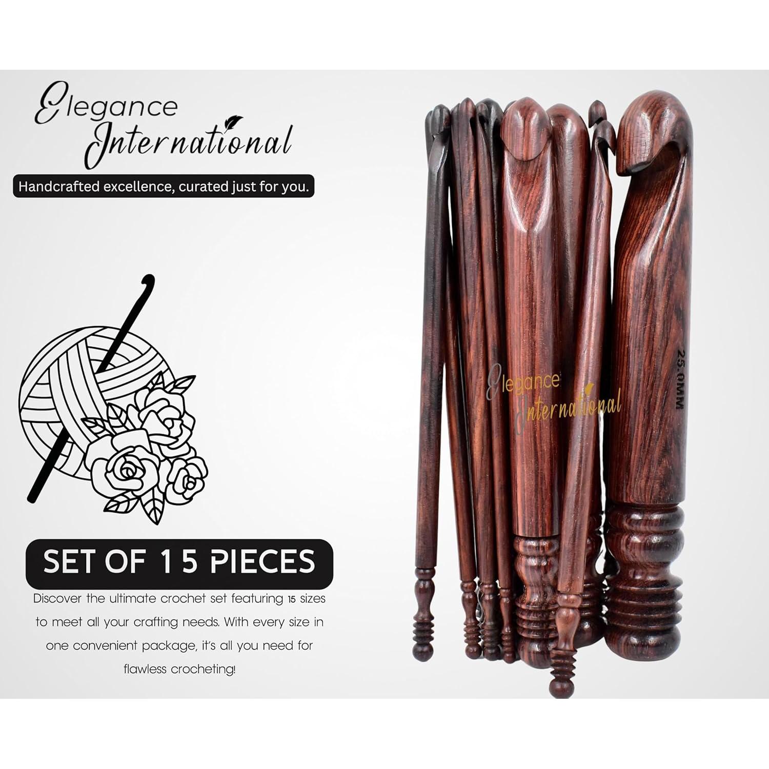 Juego de Ganchillos Ergonomicos Elegance - 15 Piezas 3.5 a 25mm