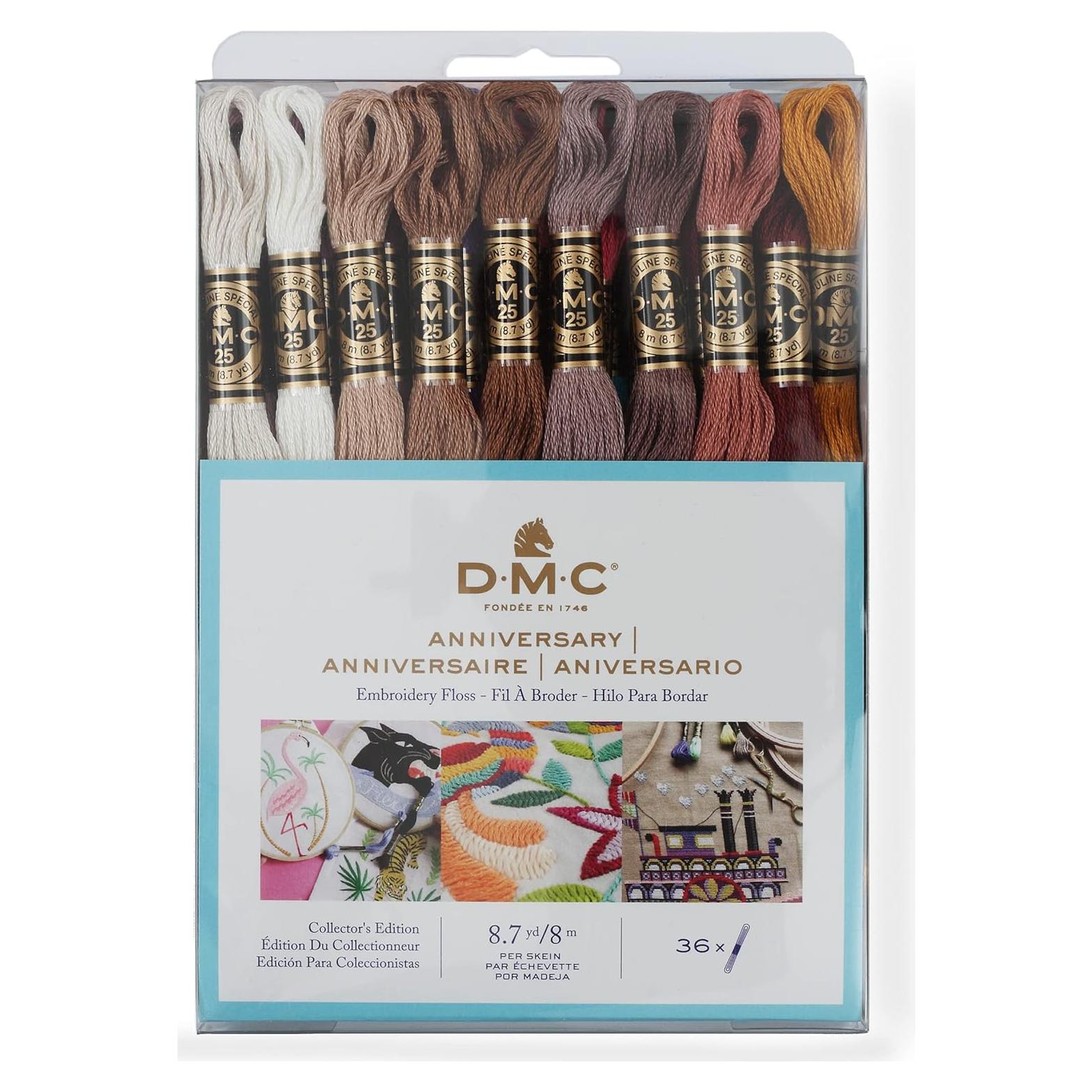 Colección de Hilos de Bordar DMC, 36 Madejas de Colores