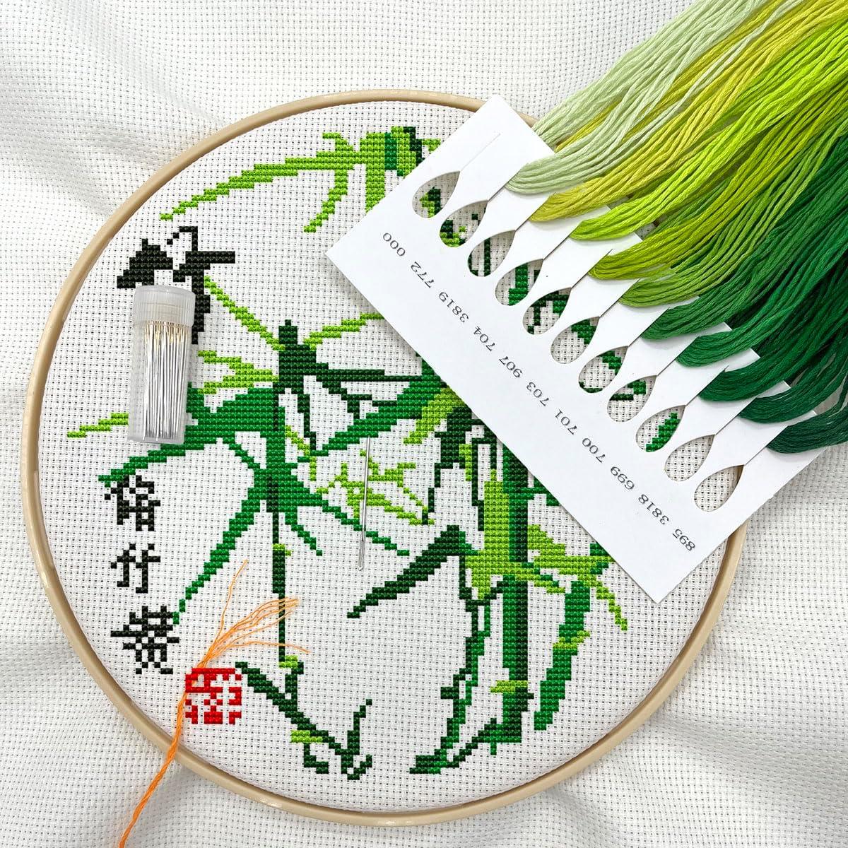 Juego de Hilos de Bordado Zhenqing 10 Colores 60 Madejas 1.2m