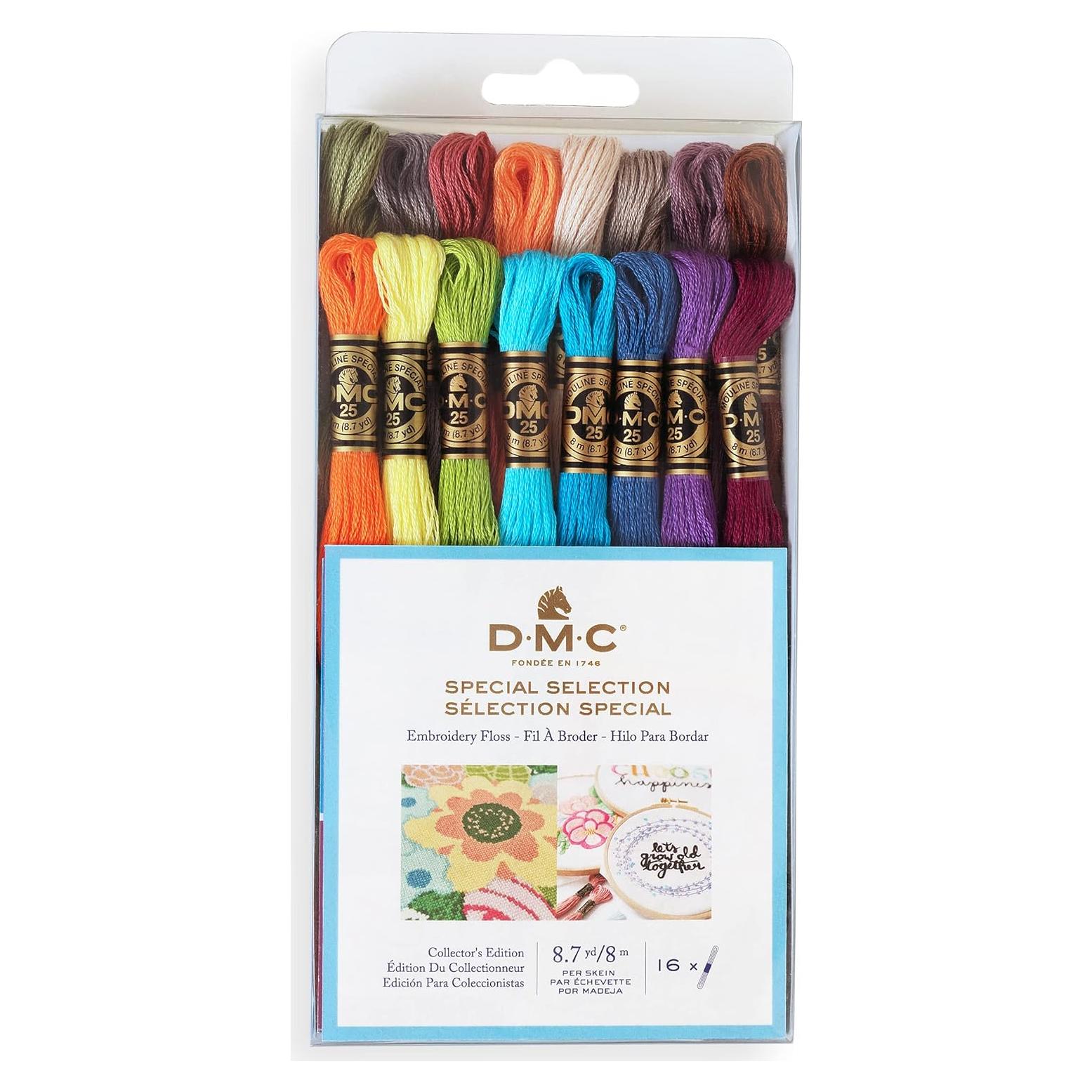 Hilos de Bordado DMC - Paquete de 16 madejas Algodón