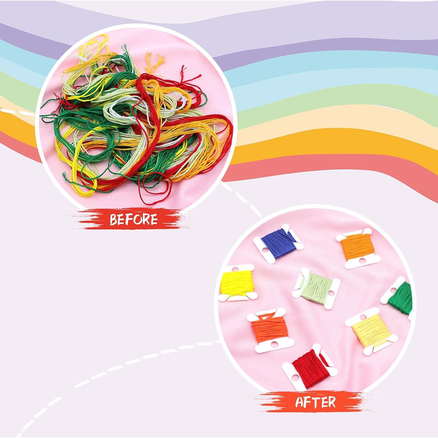 Bobinas de Hilo de Bordado MUZHI 128 Pcs Plástico Organizador