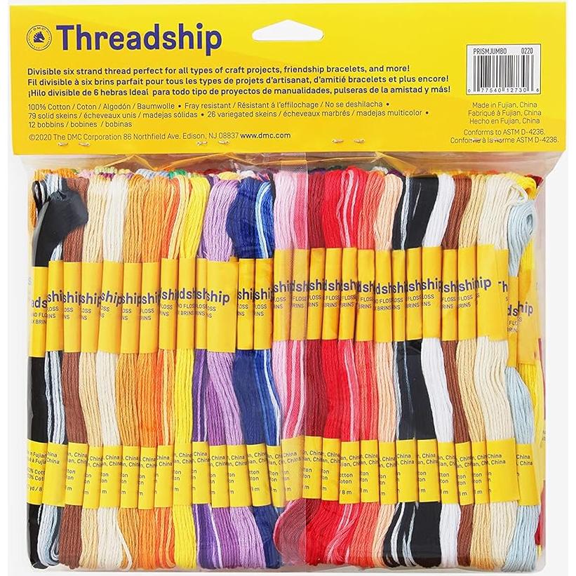 Paquete de Hilo de Bordado DMC Prism Jumbo - 79 Colores Sólidos y 26 Matizados