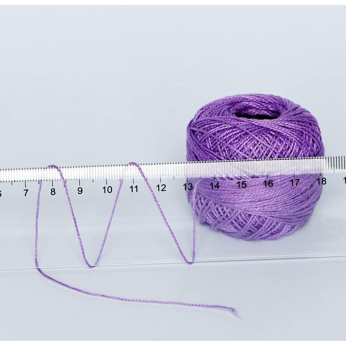 Set de 15 Bolas de Hilo de Algodón Mercerizado LE PAON Tamaño 8