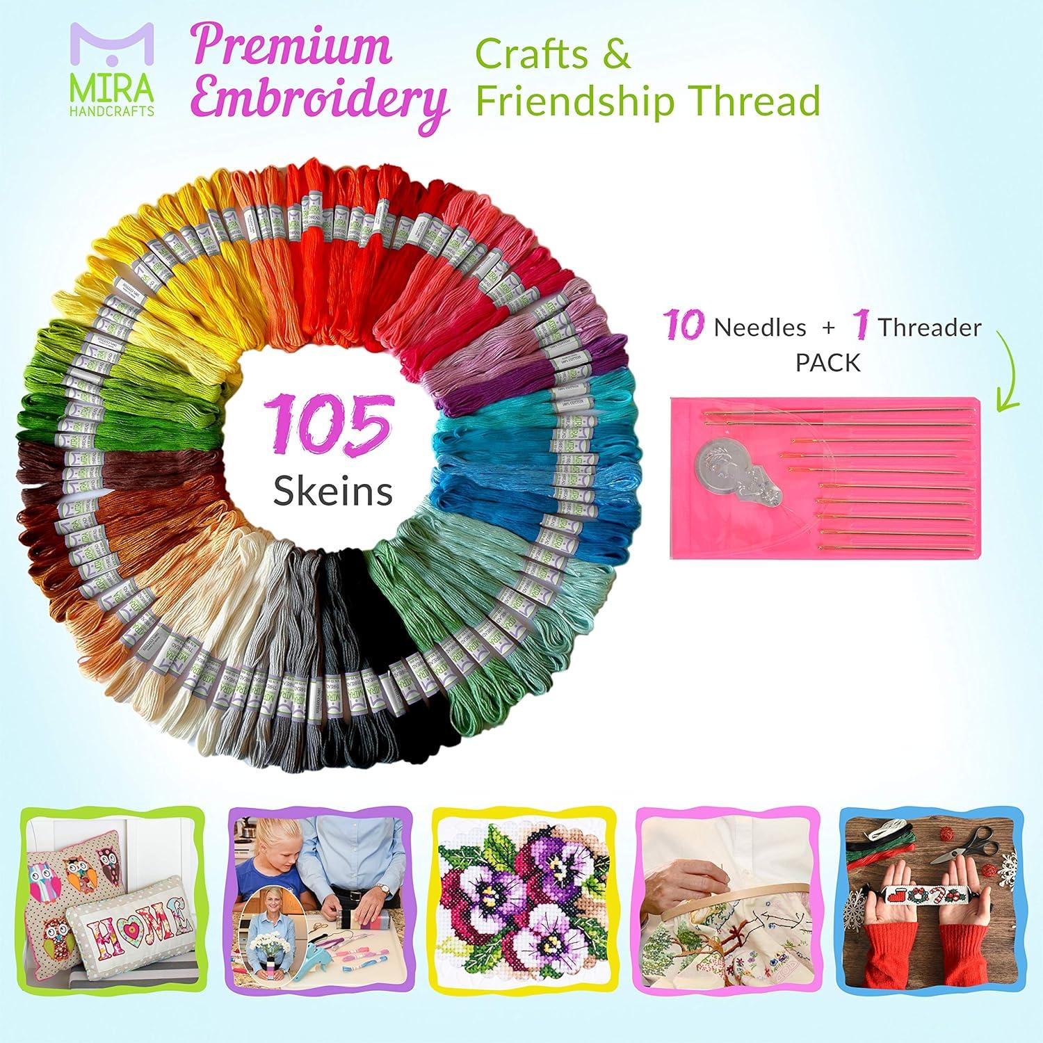 Kit de Hilo de Bordado Arcoíris Mira HandCrafts - 105 Madejas