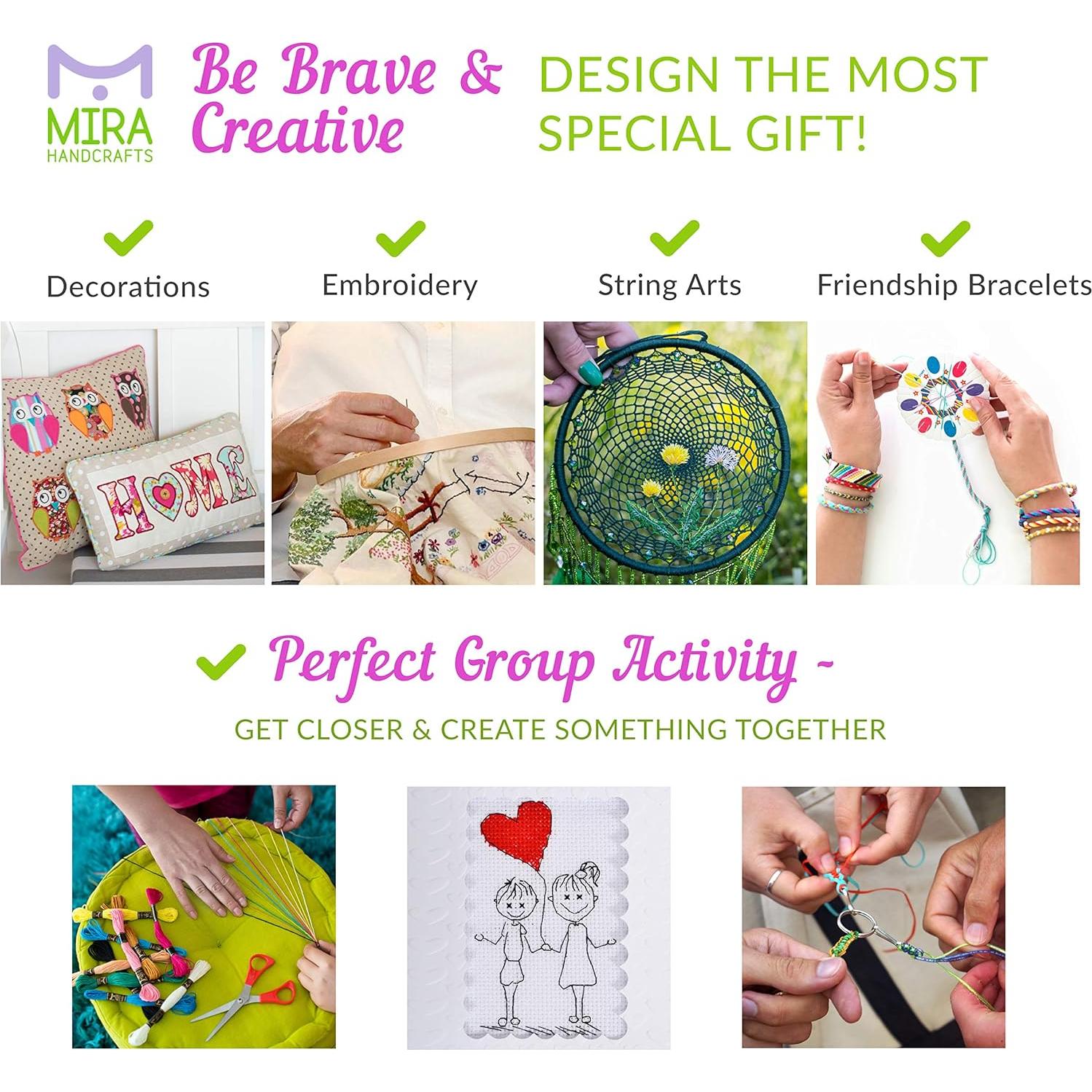 Kit de Hilo de Bordado Arcoíris Mira HandCrafts - 105 Madejas