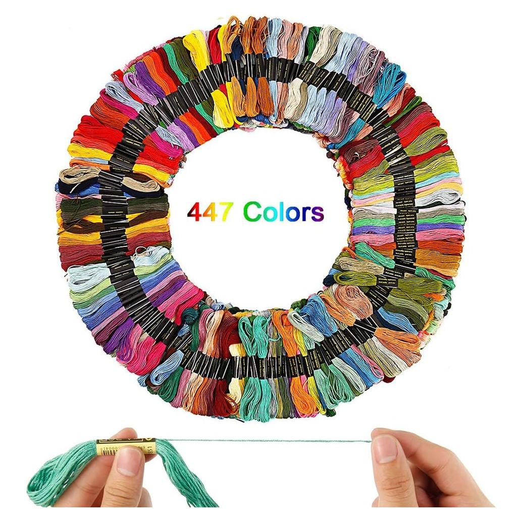 447 Madejas de Hilo de Bordado Algodón OKYMOTOR 8m Colorido