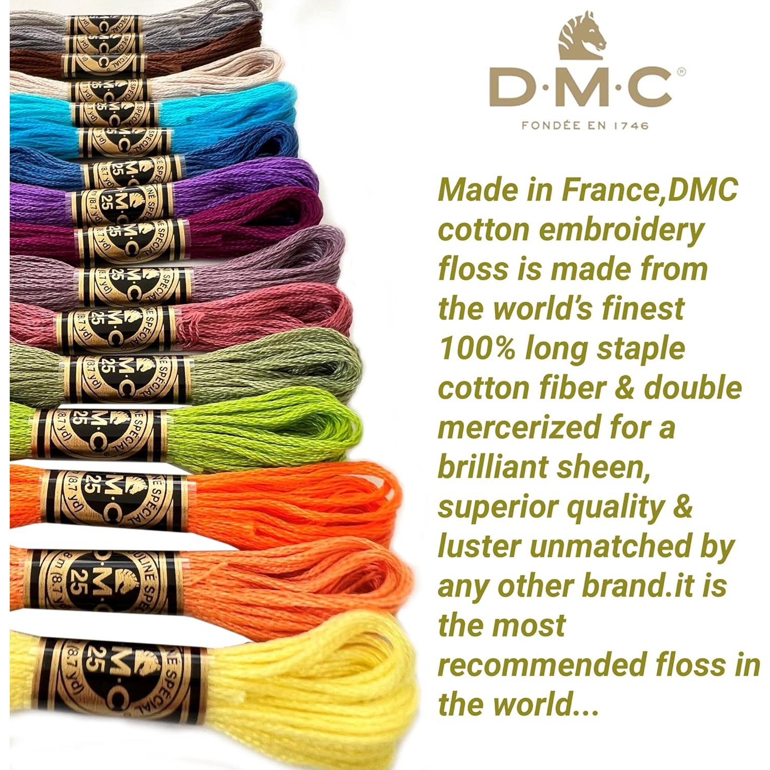 Hilo de Bordado DMC 16 Colores + Agujas Tamaño 24