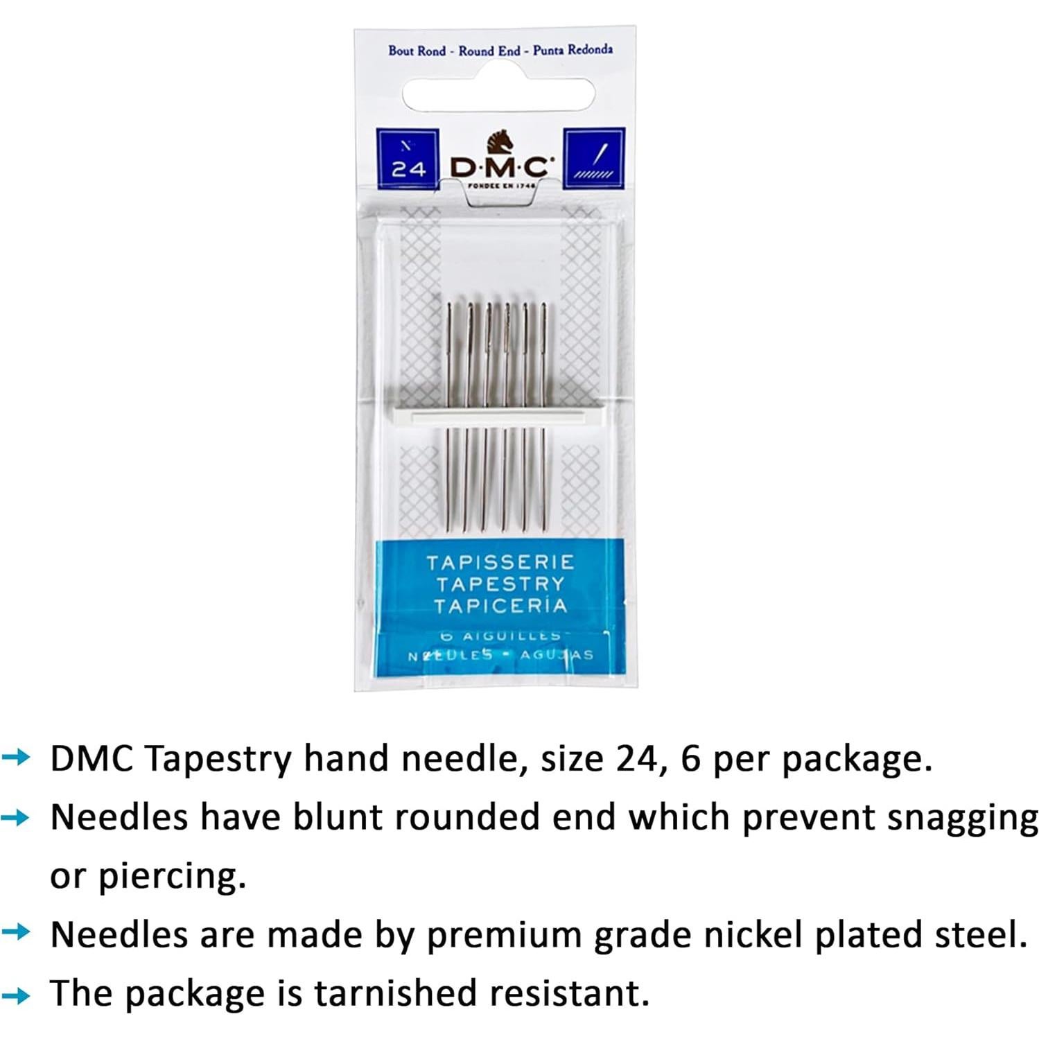 Hilo de Bordado DMC 16 Colores + Agujas Tamaño 24