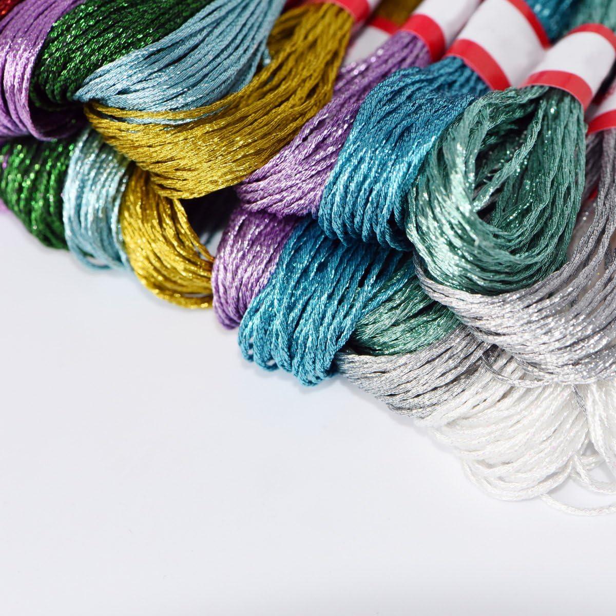 Conjunto de Hilos de Bordado Metálico LE PAON 24 Madejas 8m