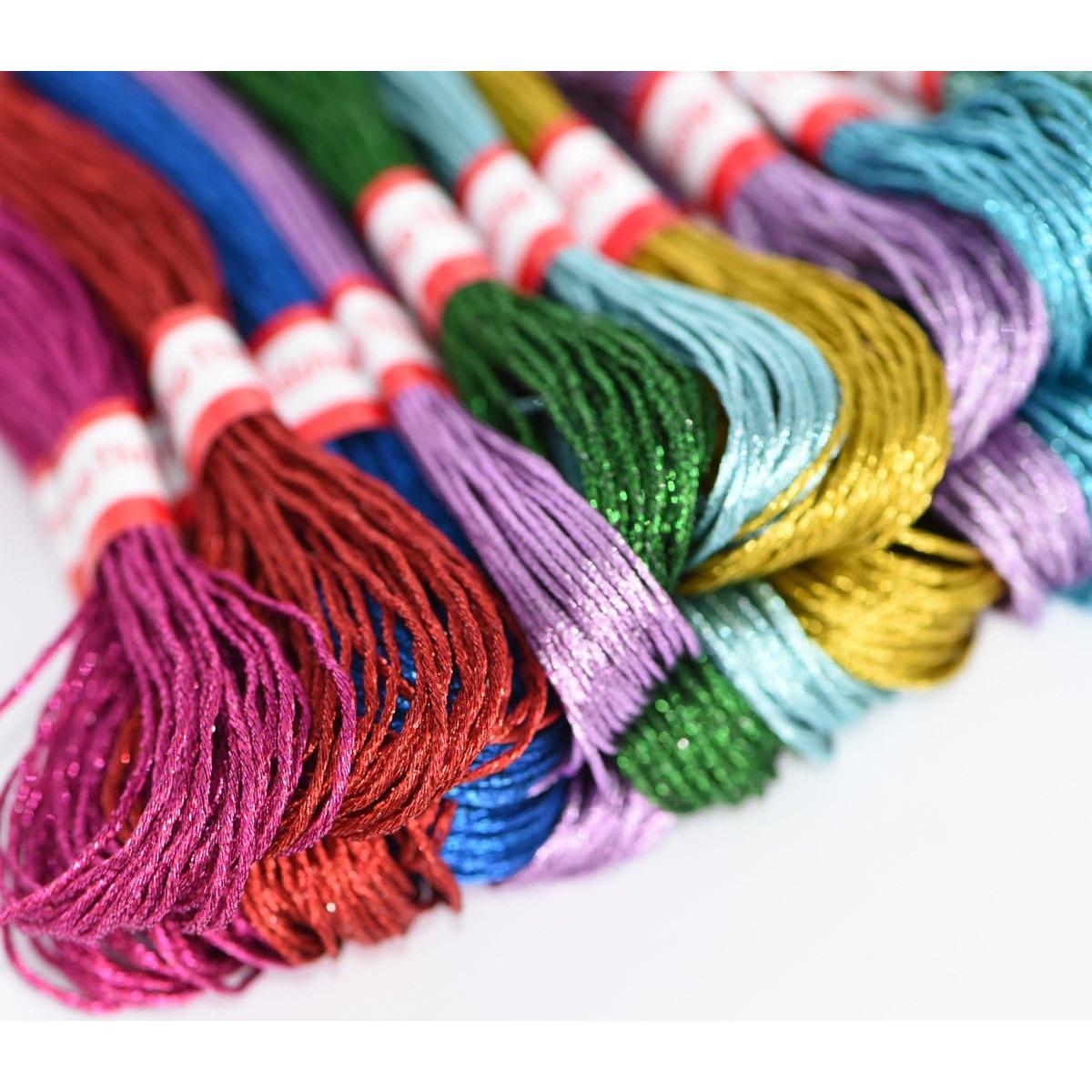 Conjunto de Hilos de Bordado Metálico LE PAON 24 Madejas 8m