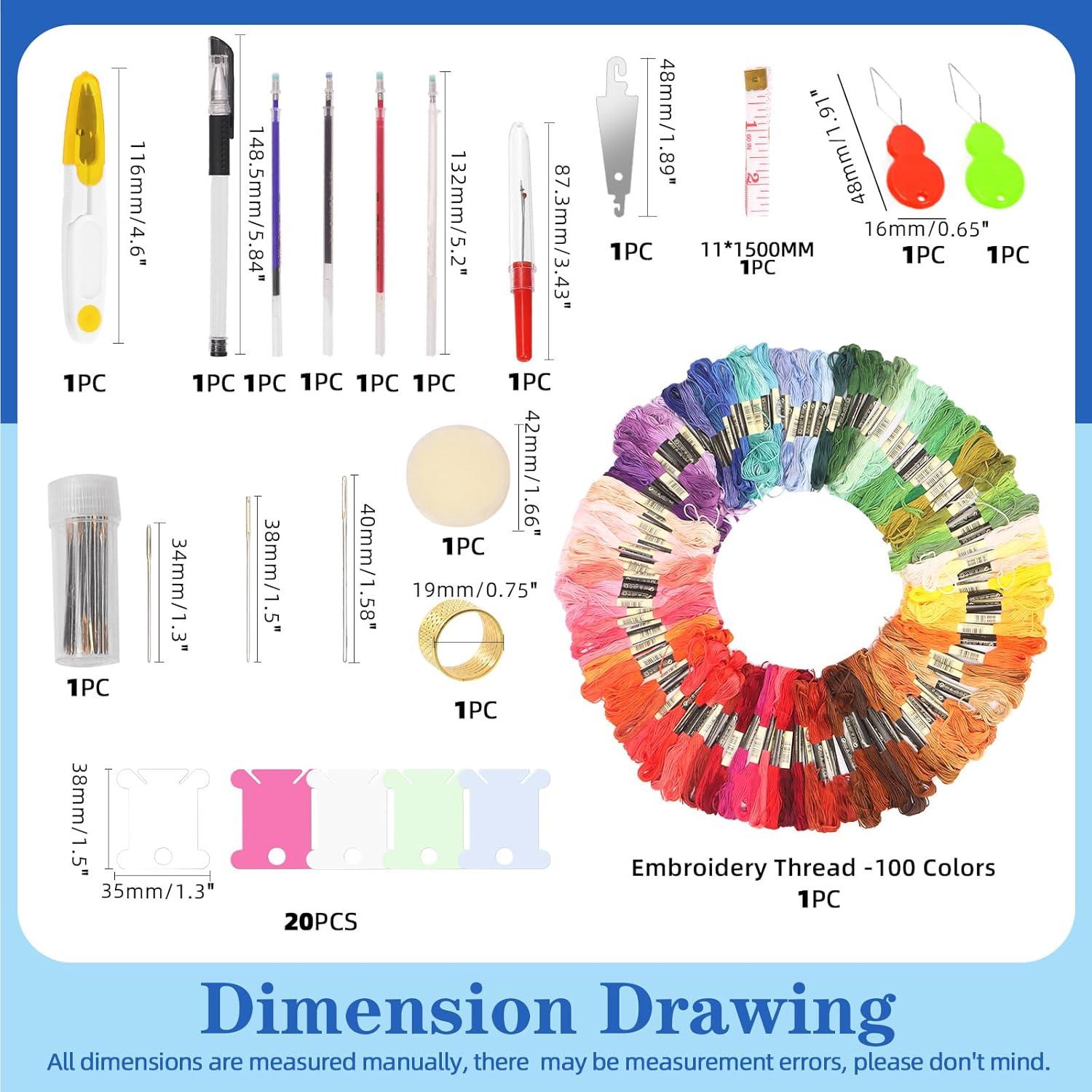 Kit de Bordado Punch Needle Glarks 210 Piezas con Hilos