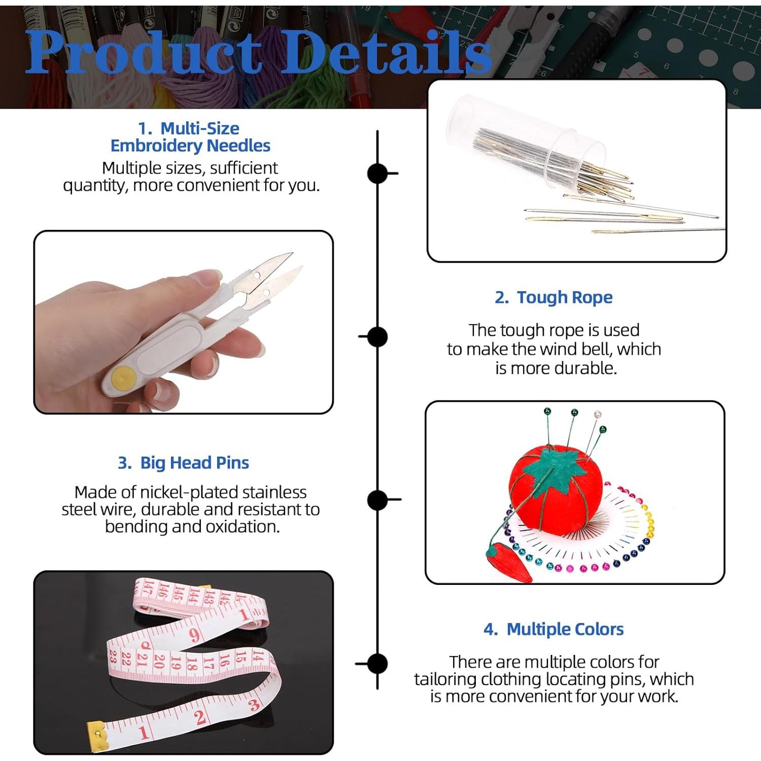 Kit de Bordado Punch Needle Glarks 210 Piezas con Hilos