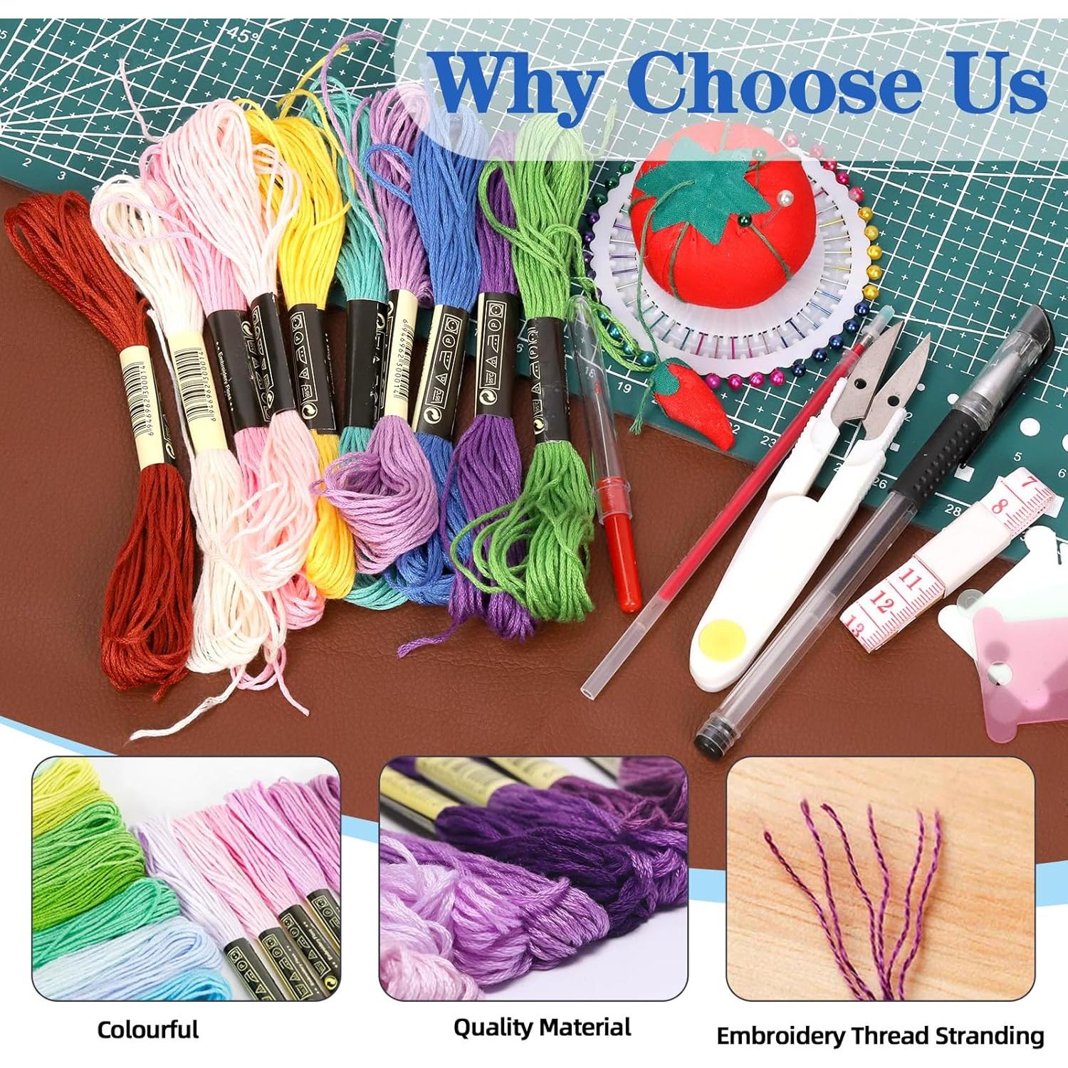 Kit de Bordado Punch Needle Glarks 210 Piezas con Hilos