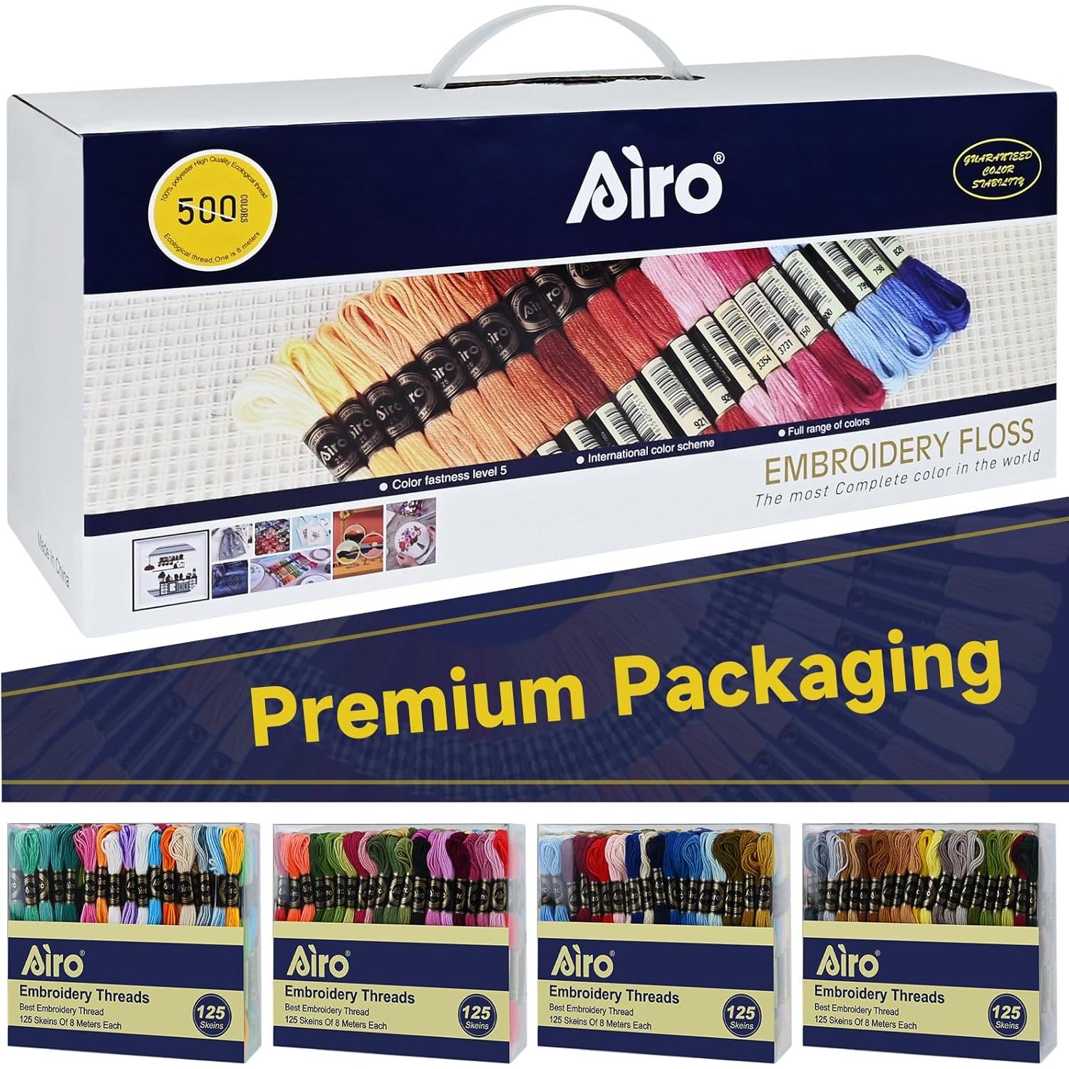 500 Madejas Hilo de Bordar Embhand 8m Algodón Multicolor