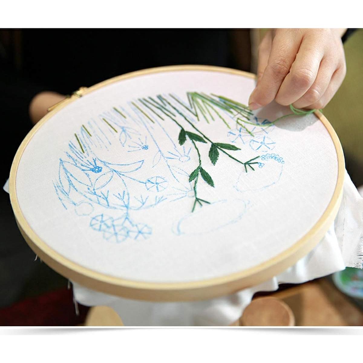 Kit de Bordado para Principiantes Maydear - Floral - Aro, Hilos, Tijeras
