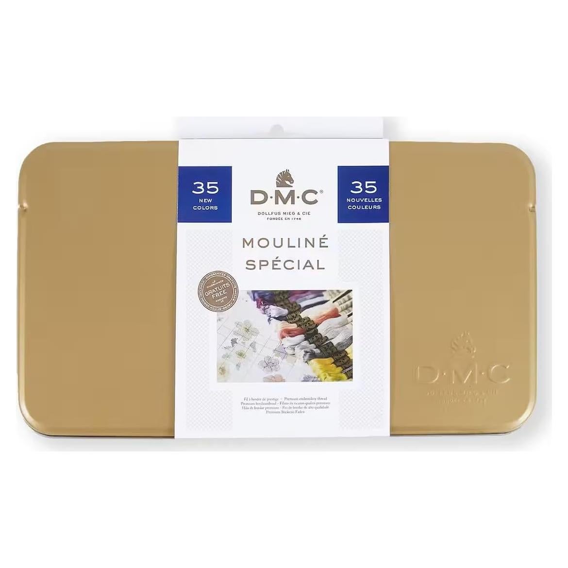 Lata de Hilos de Bordado DMC 35 Colores Algodón 7.95m