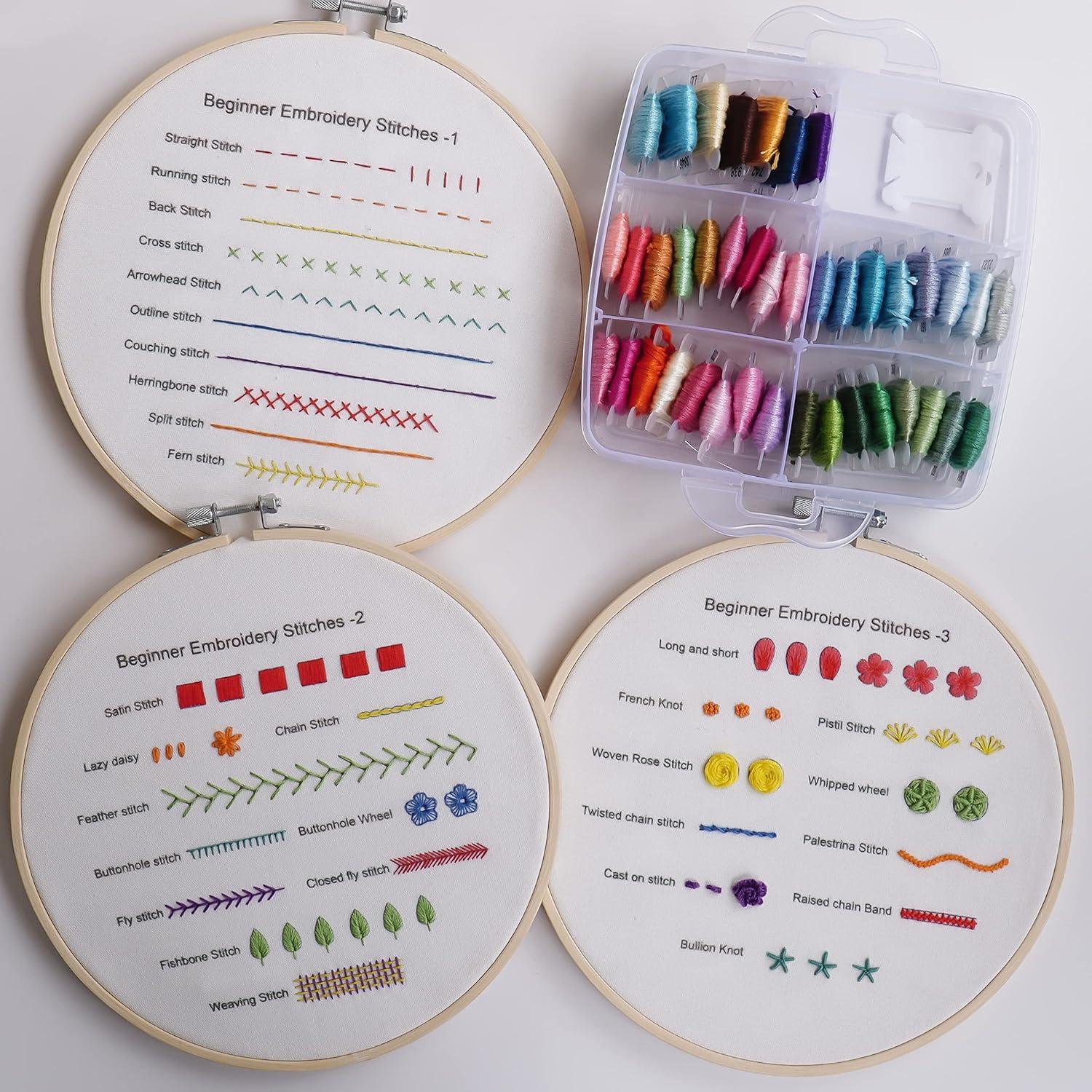 Kit de Bordado para Principiantes Bonroy - 13 Piezas, 30 Puntos