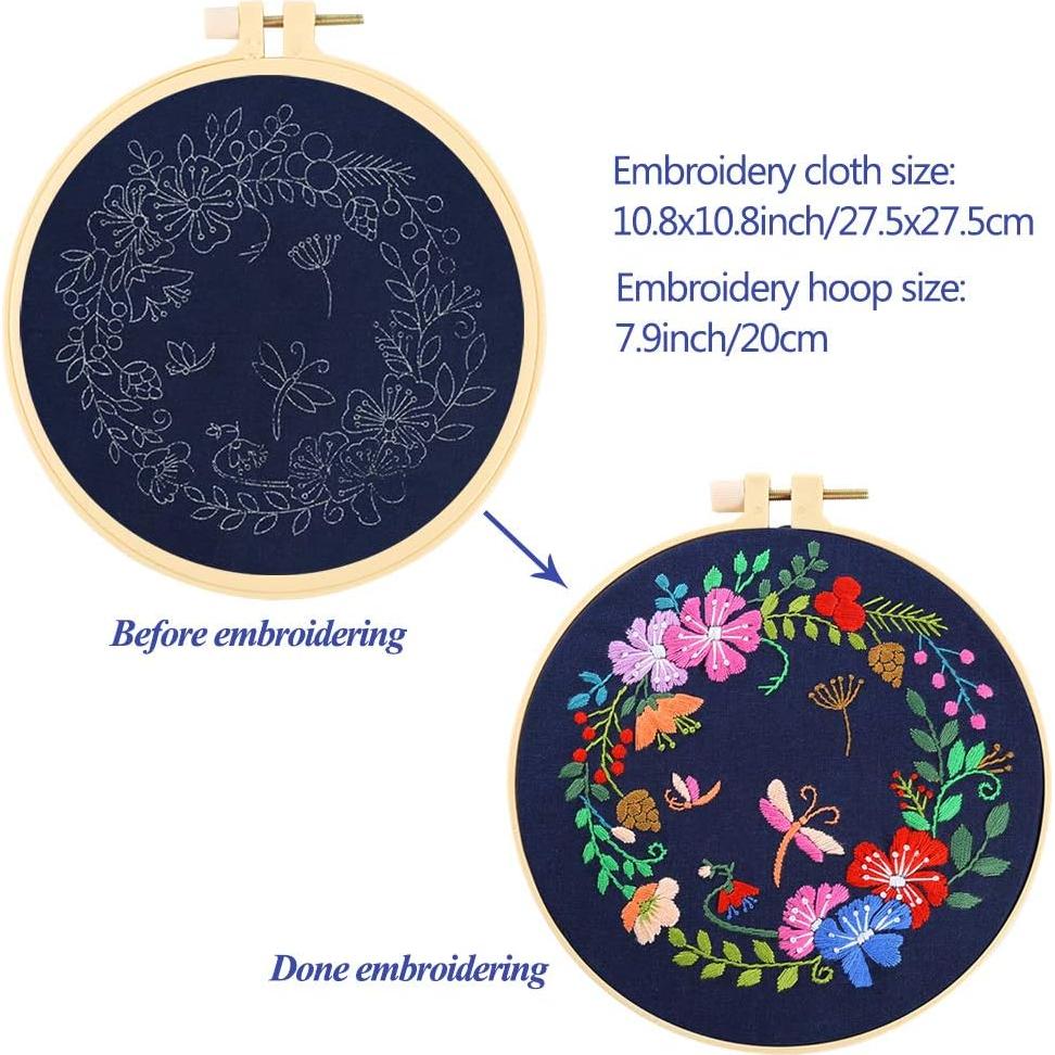 Kit de Punto de Cruz Caydo para Principiantes - 3 Patrones Florales