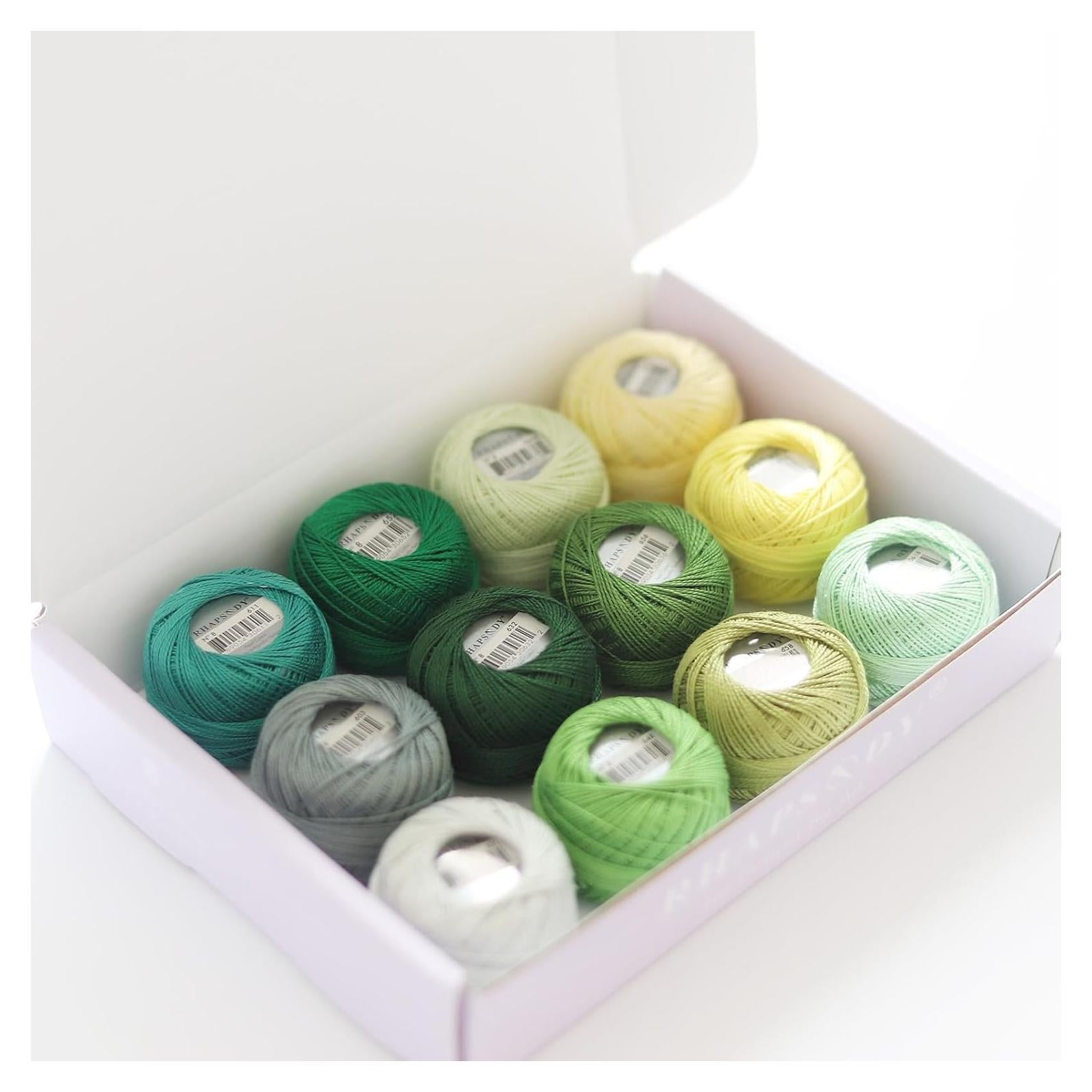 Conjunto de 12 Bolas Rhapsody Algodón Egipcio Verde Hoja